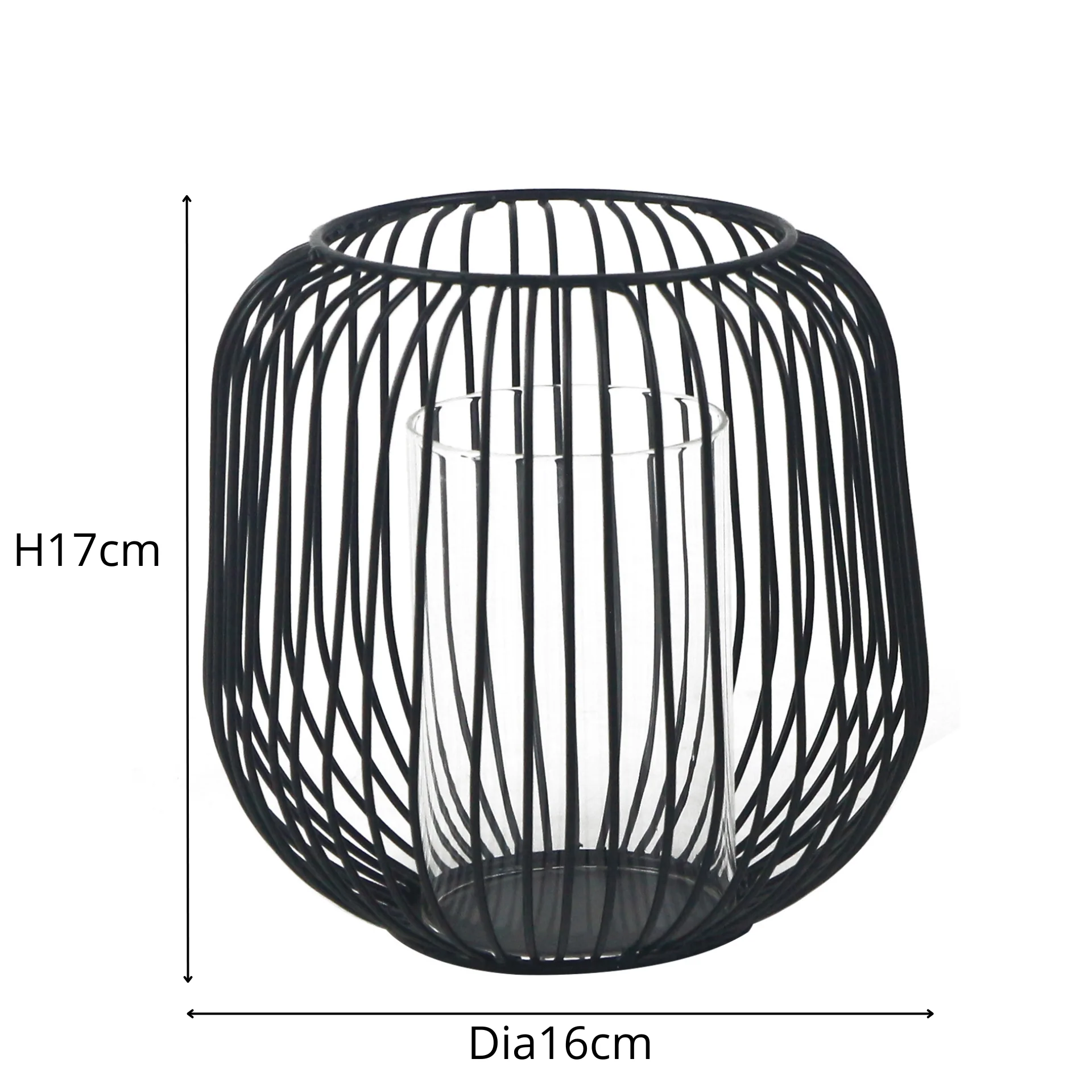 Aja svart metall lykta 17 cm - Image 4