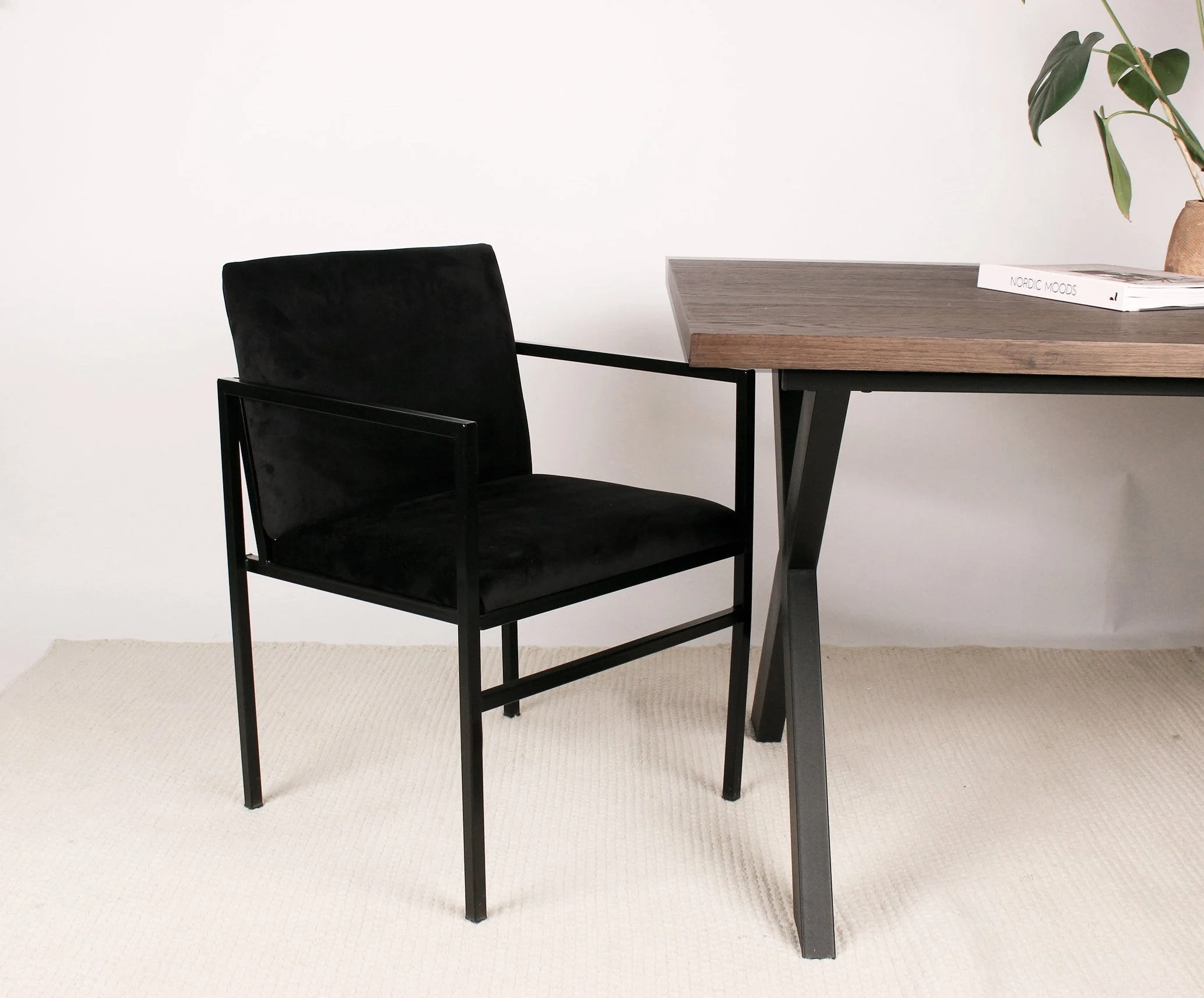 Allie - Karmstol/matstol i svart sammet - Image 6