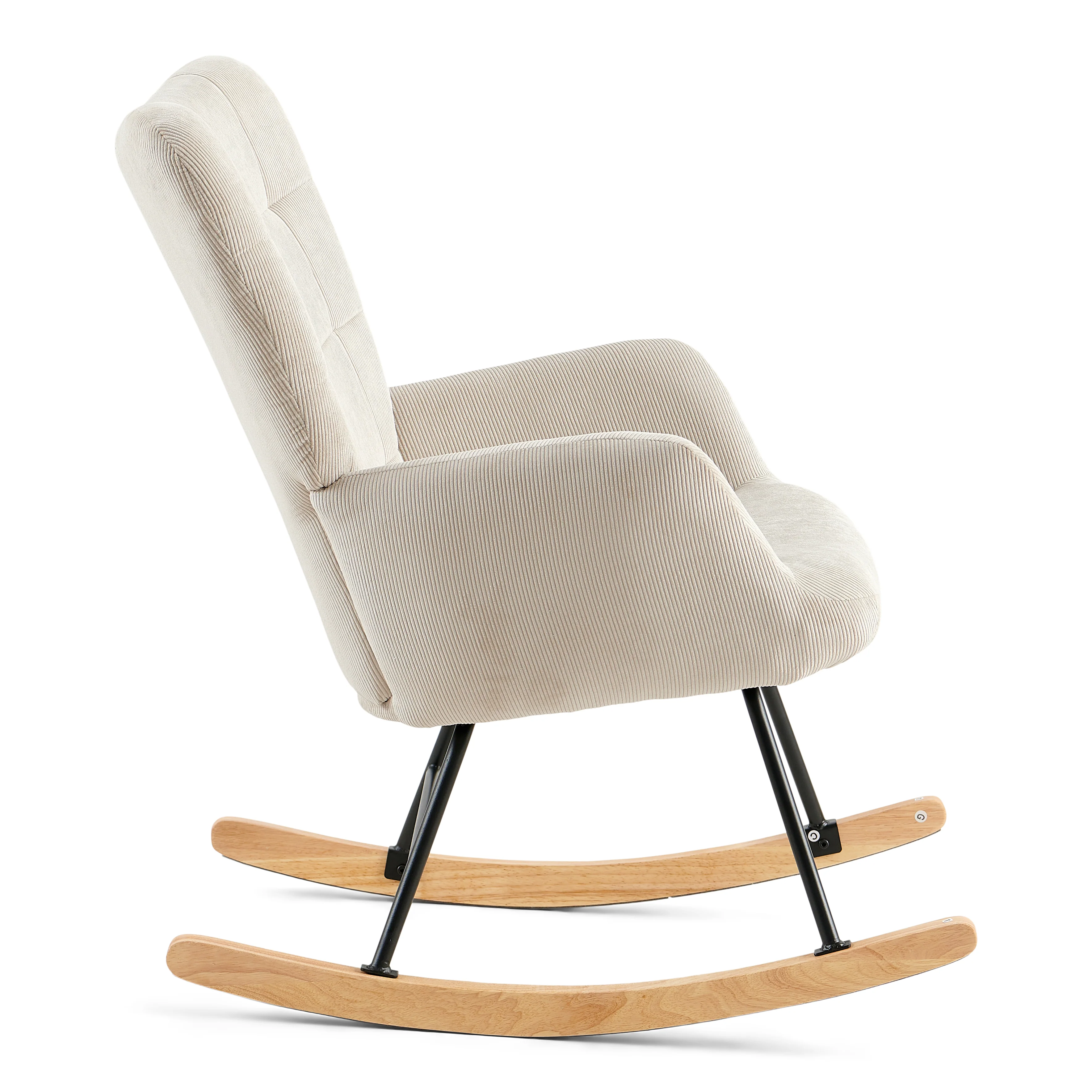 Allison gungstol med armstöd - beige sammet - Image 4