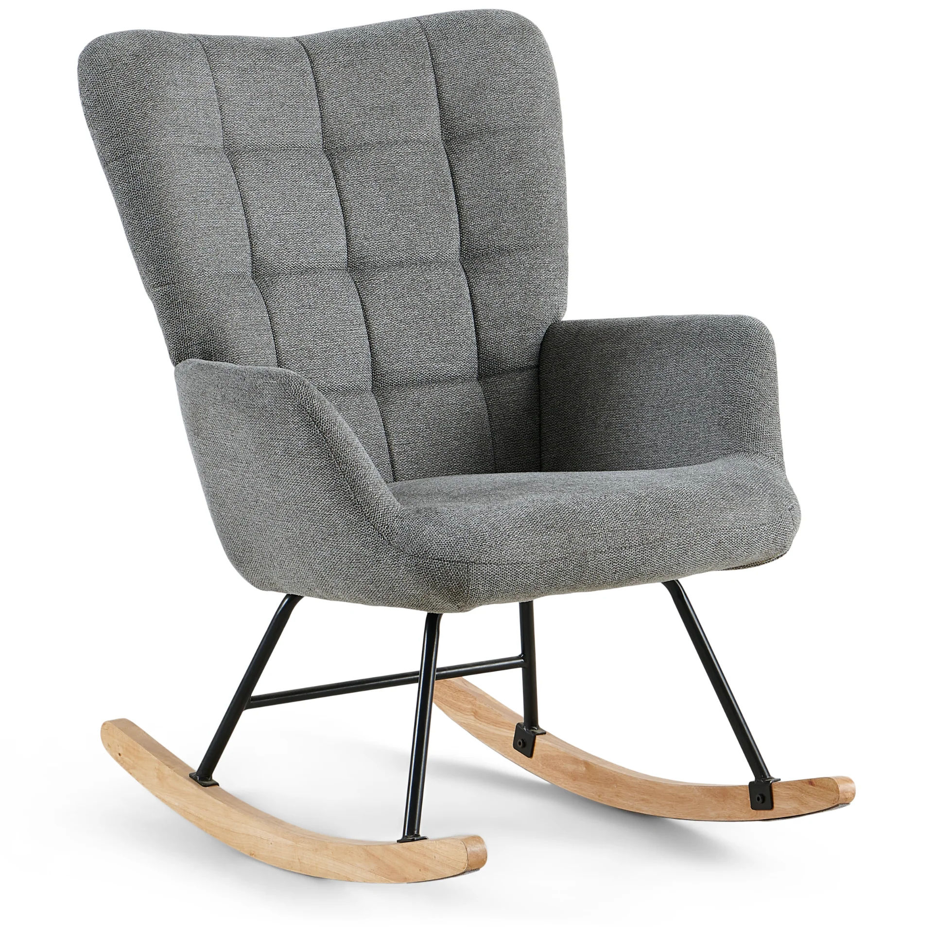 Allison gungstol med armstöd - grå textil