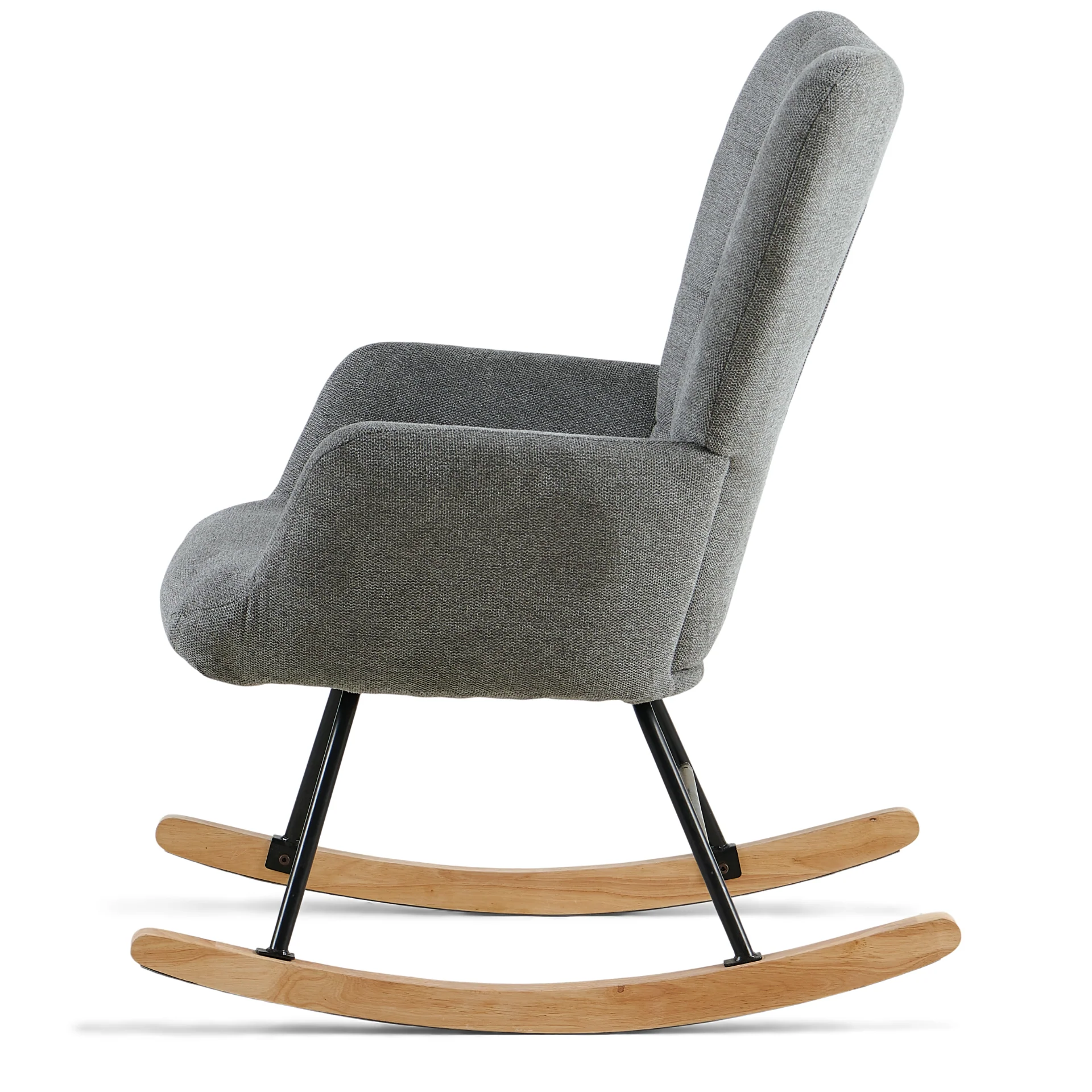 Allison gungstol med armstöd - grå textil - Image 3