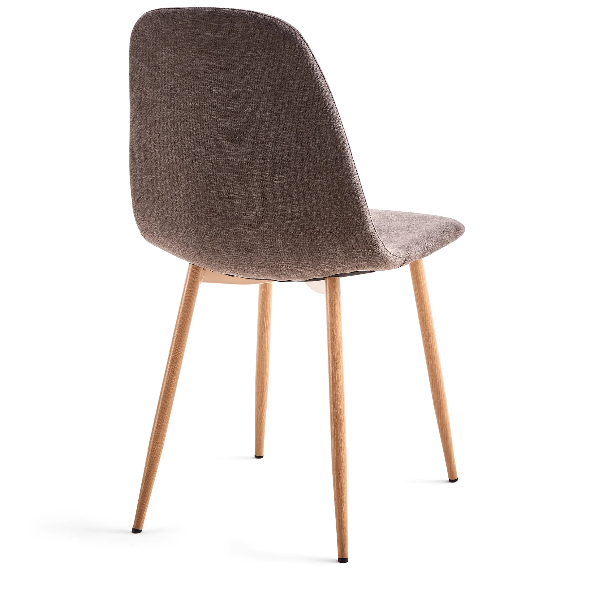 Anna matstol - brun textil med eklook - Image 3