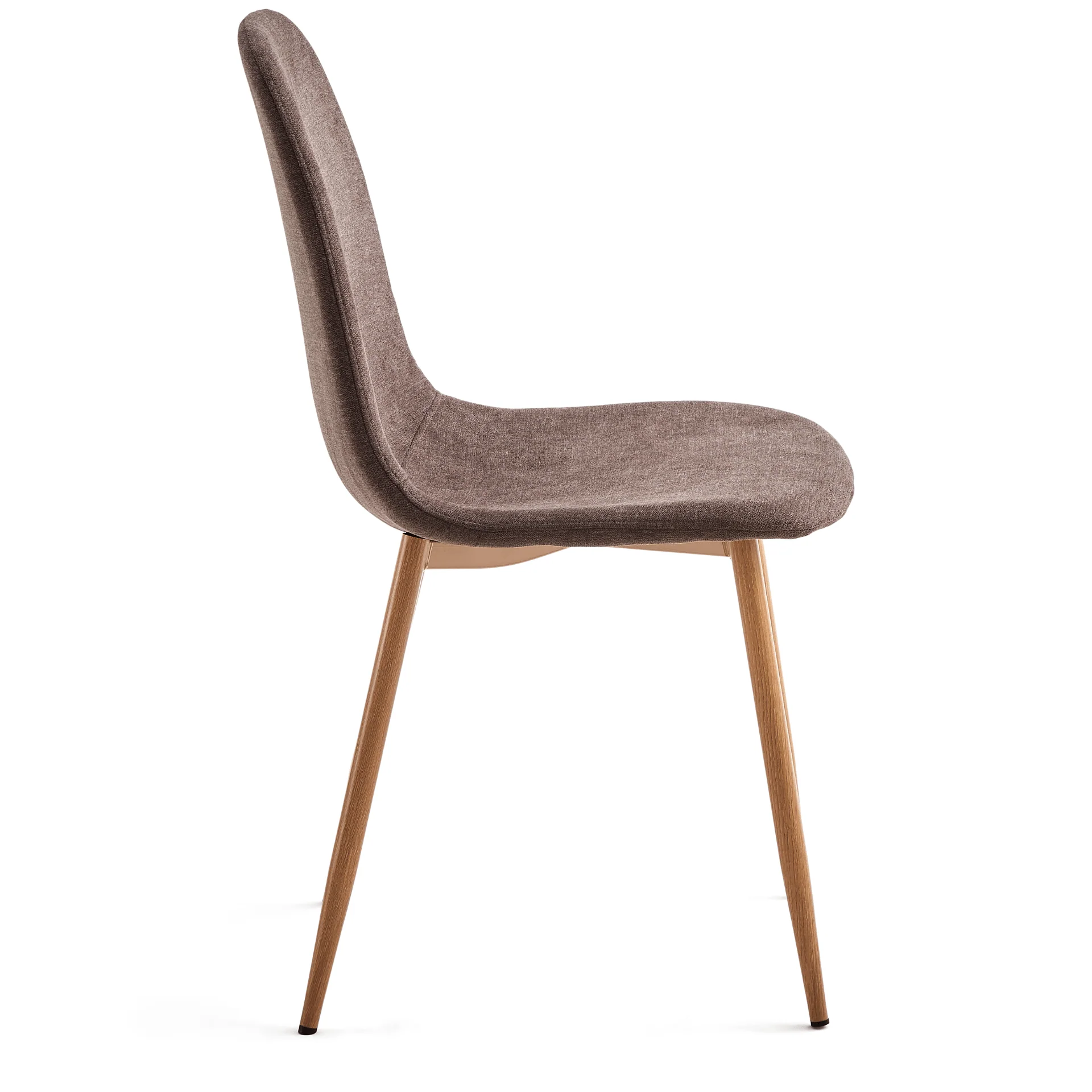 Anna matstol - brun textil med eklook - Image 5