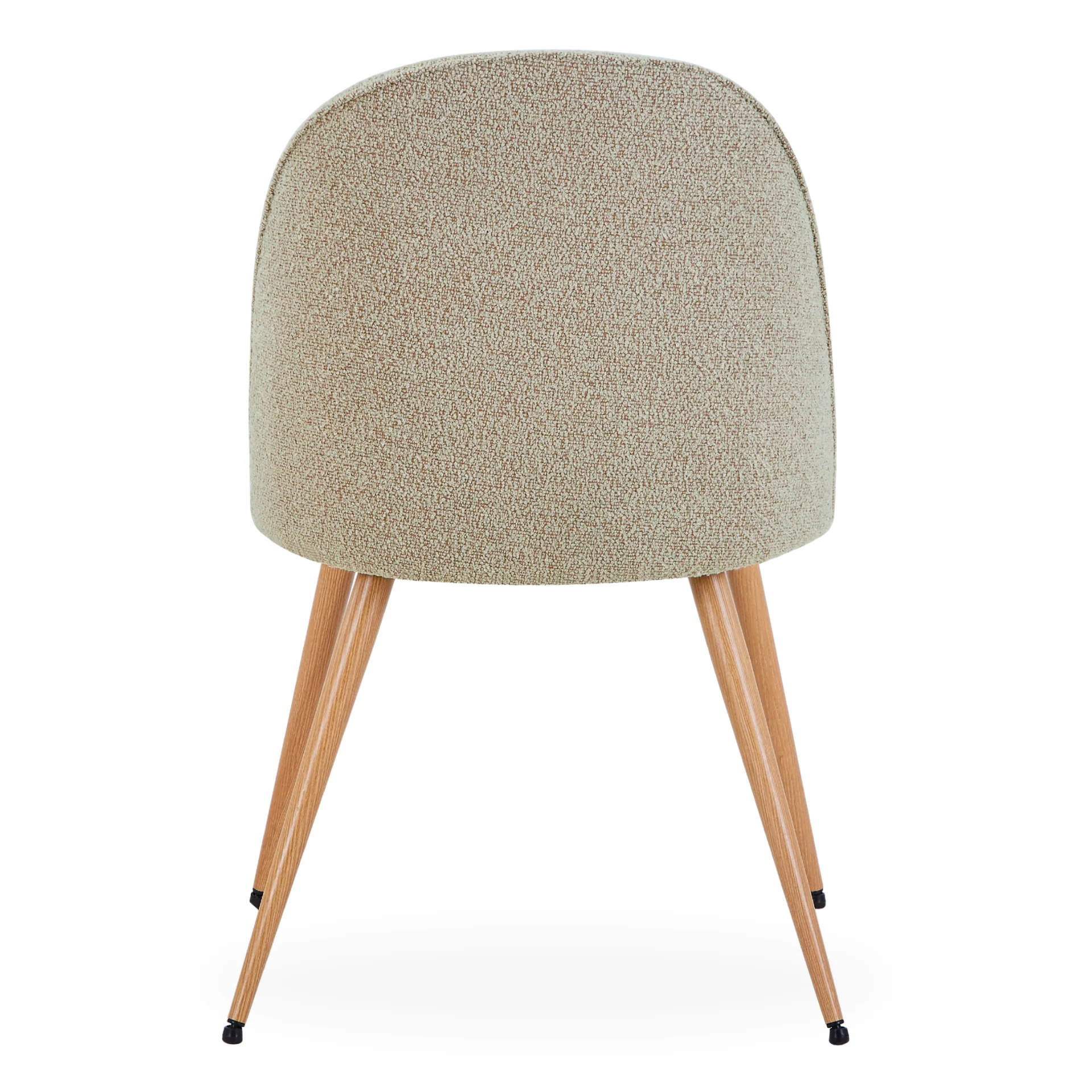 Annika matstol – Beige bouclétyg med ben i eklook - Image 3