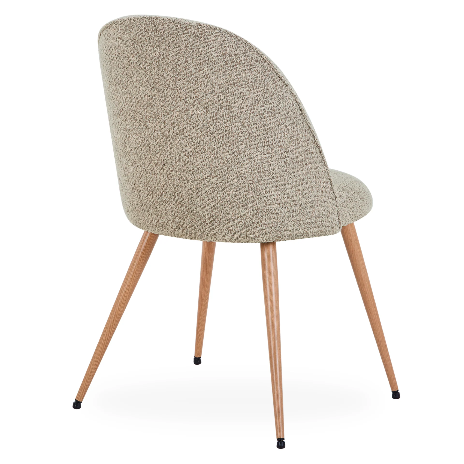 Annika matstol – Beige bouclétyg med ben i eklook - Image 5