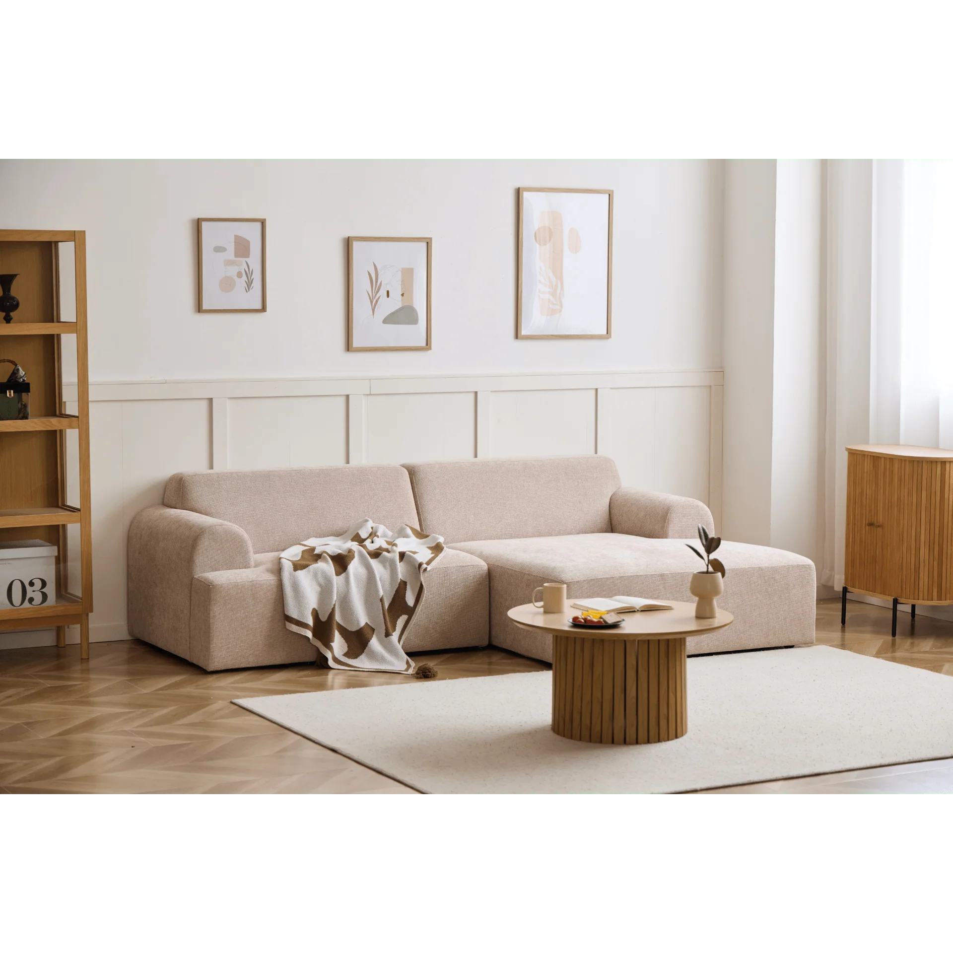 Arianna schäslongsoffa kräm - Högervänd - Image 5