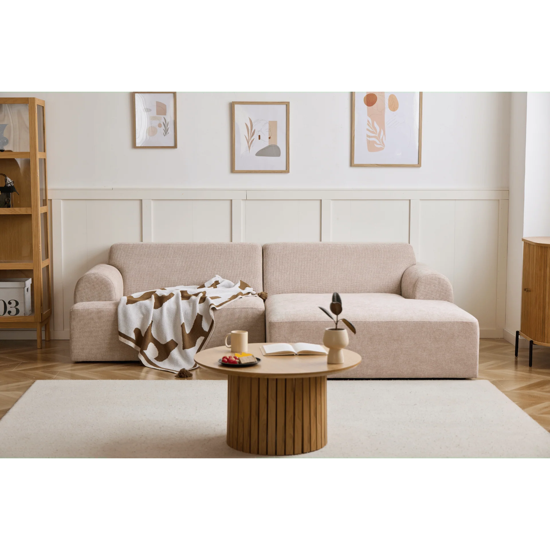 Arianna schäslongsoffa kräm - Vänstervänd - Image 5