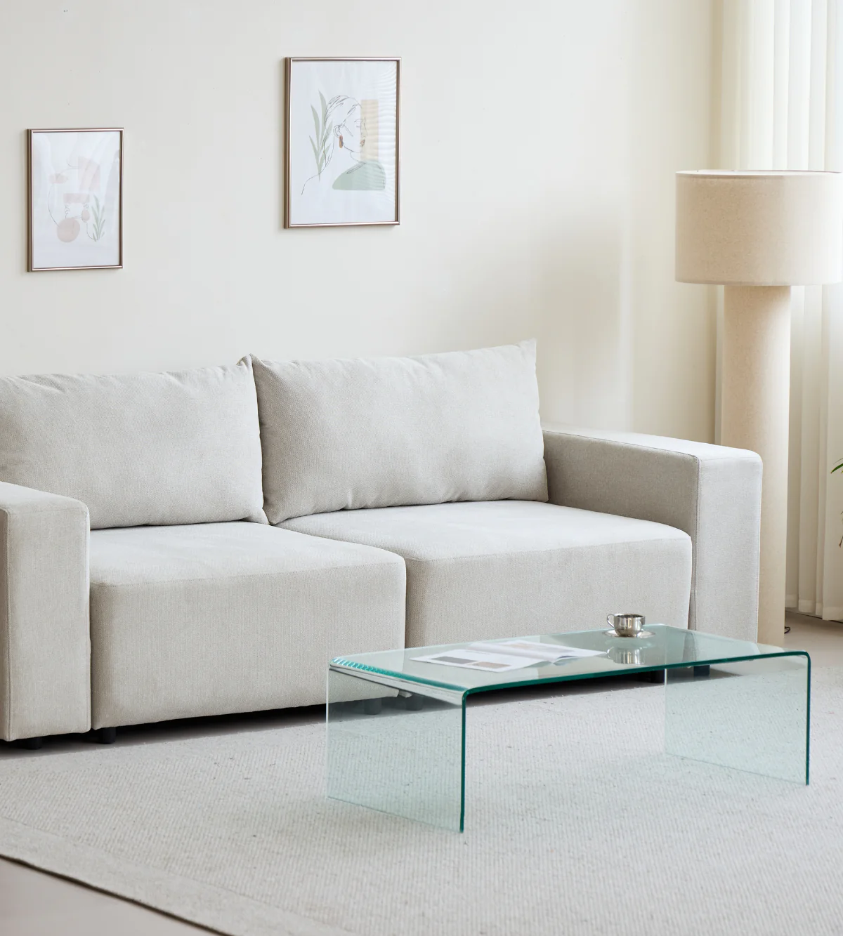 Bäddsoffa Noelle i beige textil - Image 2