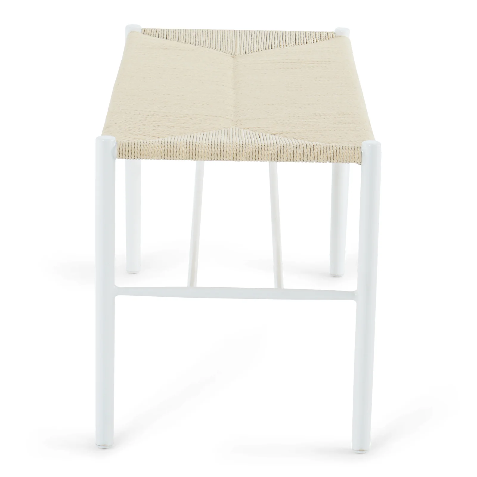 Bella bänk - Vit med naturväv 100cm - Image 3