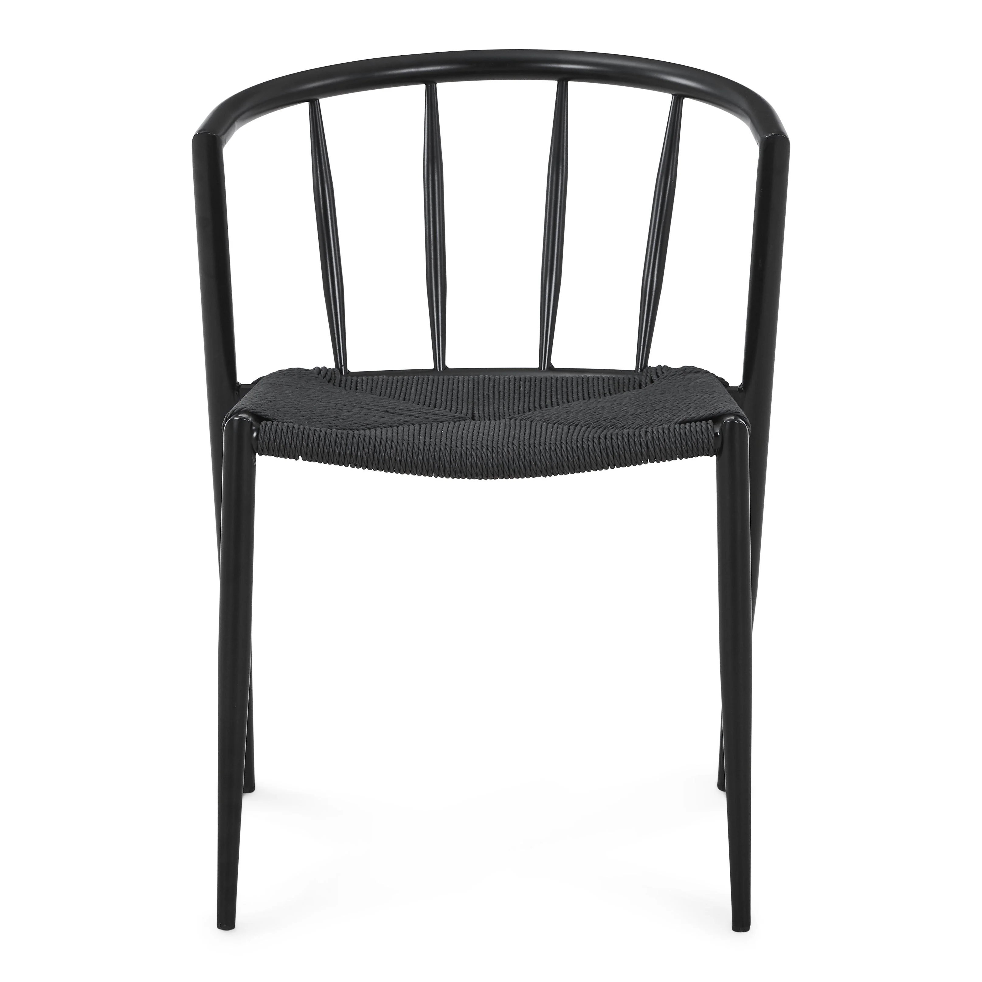 Bella - Matstol i svart med flätad sits - Image 4
