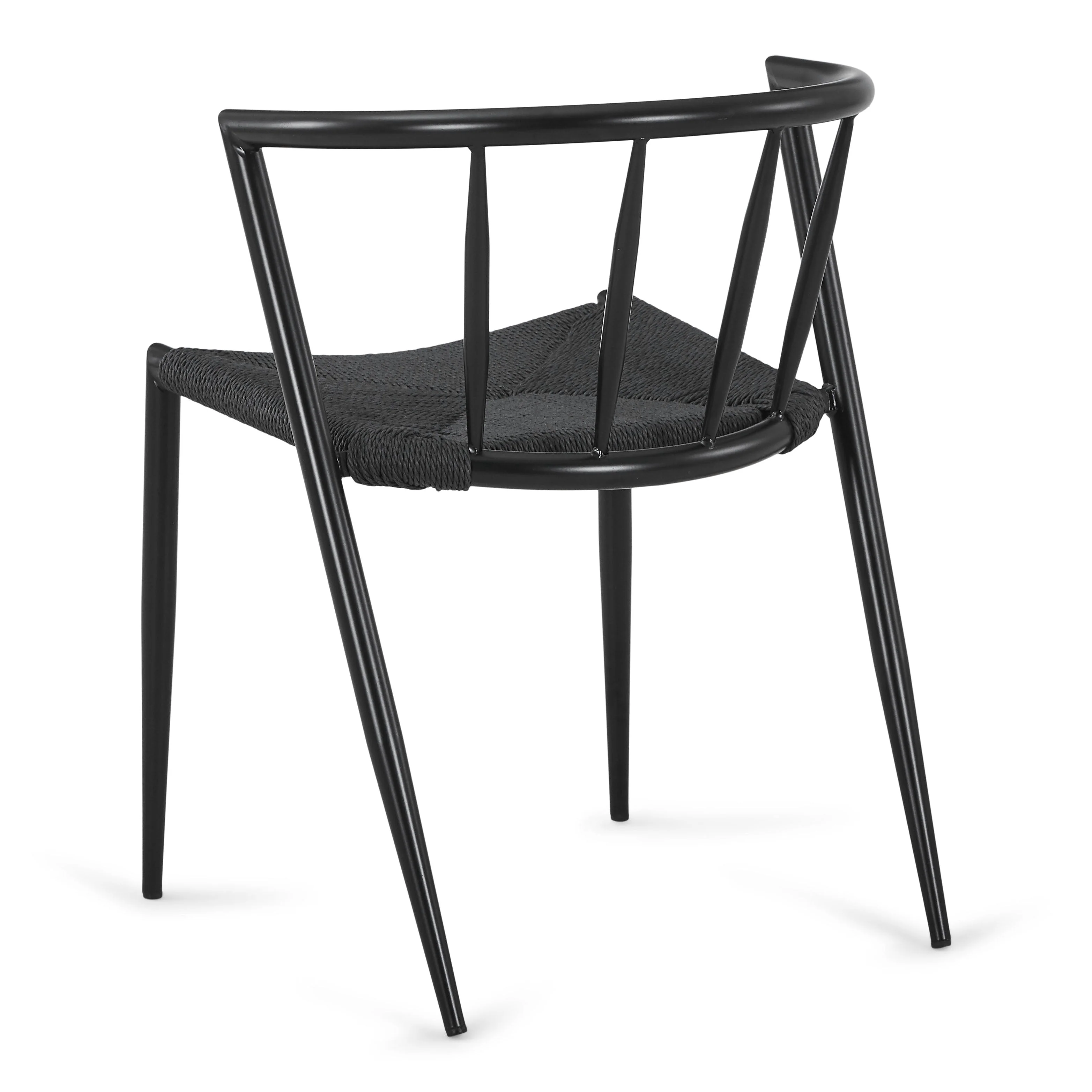 Bella - Matstol i svart med flätad sits - Image 5