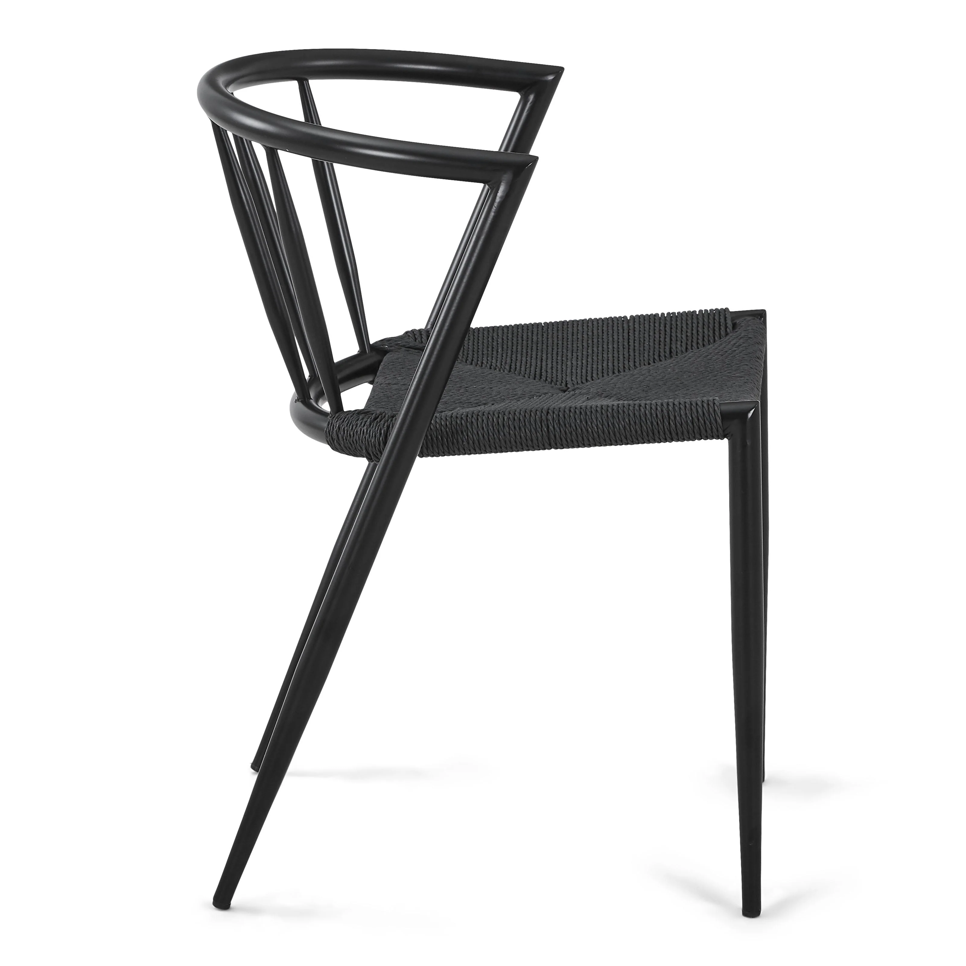 Bella - Matstol i svart med flätad sits - Image 7