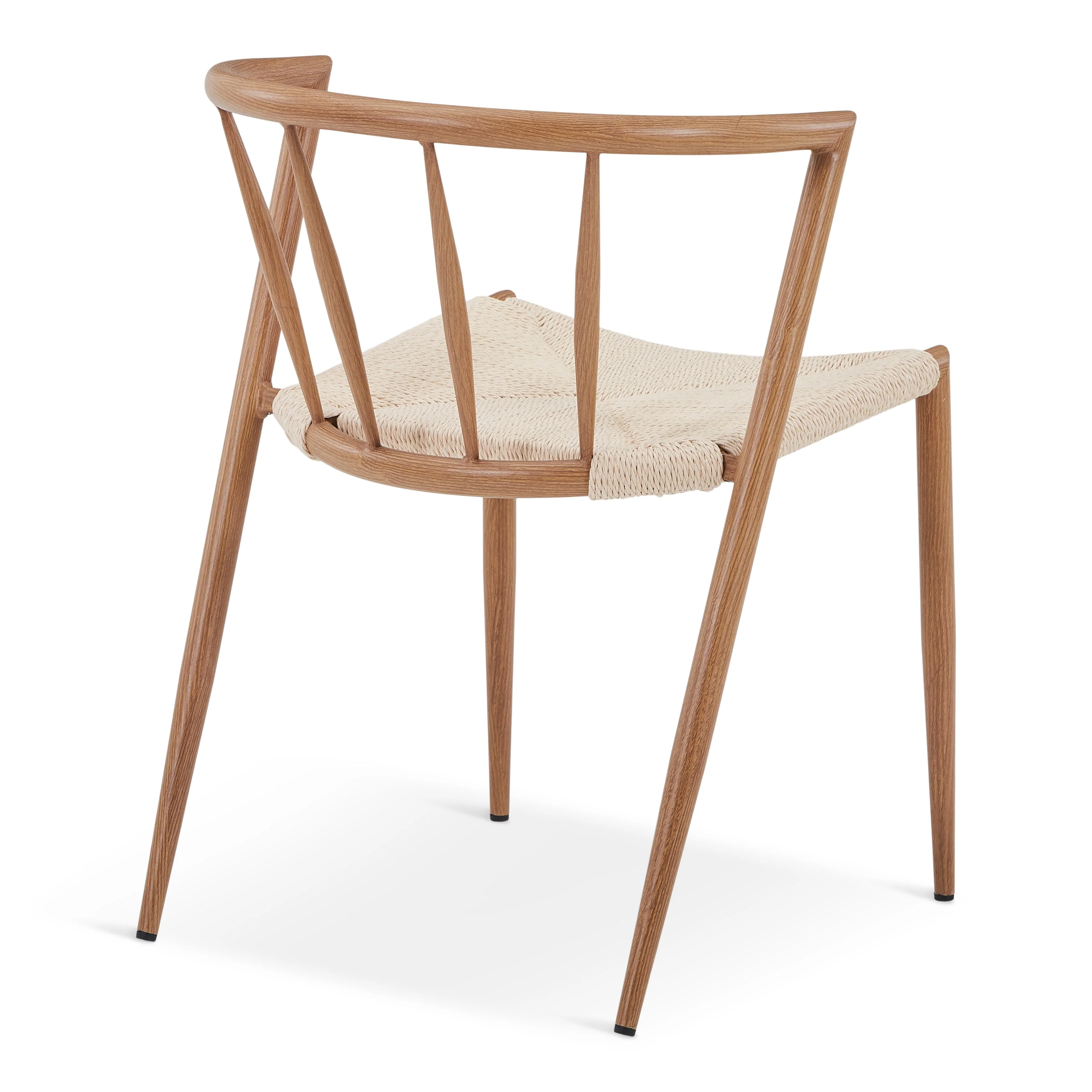 Bella - Matstol/köksstolar i eklook med naturväv - Image 4
