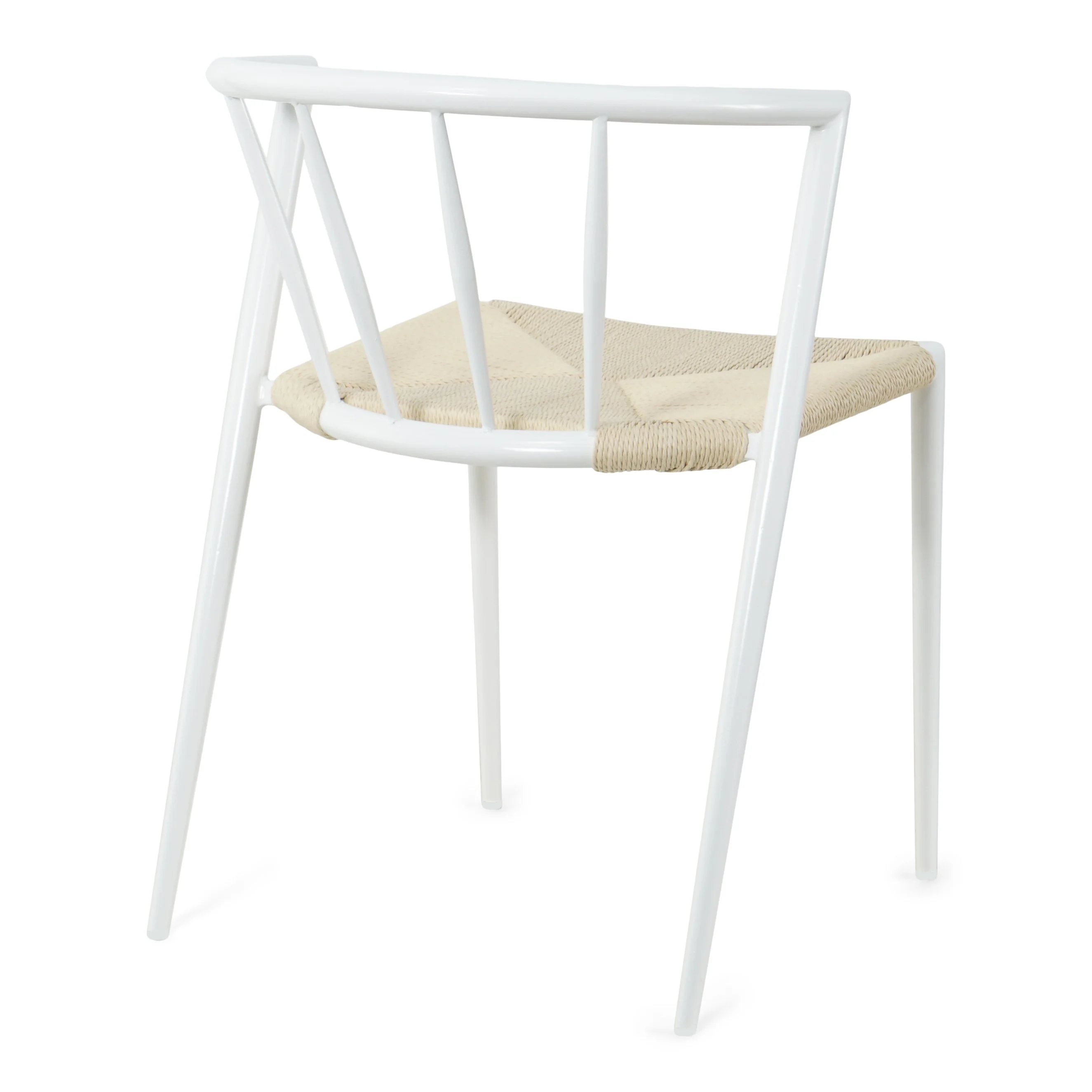 Bella - Matstol/köksstolar i vit med naturväv - Image 6