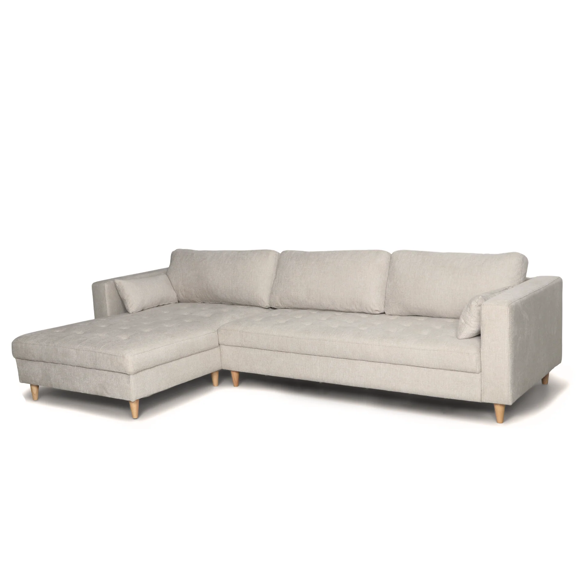 Brandy - Höger- och vänstervänd vändbar schäslong soffa i beige - L: 290 x D: 96 x H: 80 cm - Image 6