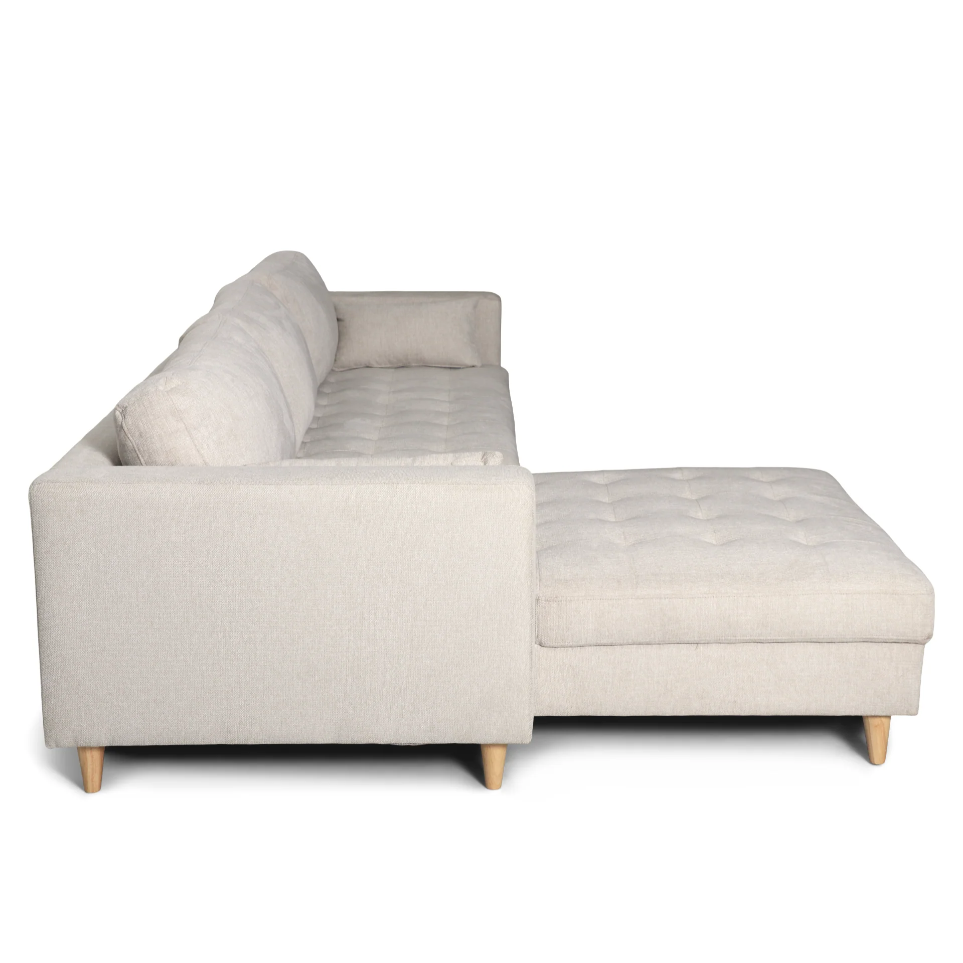 Brandy - Höger- och vänstervänd vändbar schäslong soffa i beige - L: 290 x D: 96 x H: 80 cm - Image 8