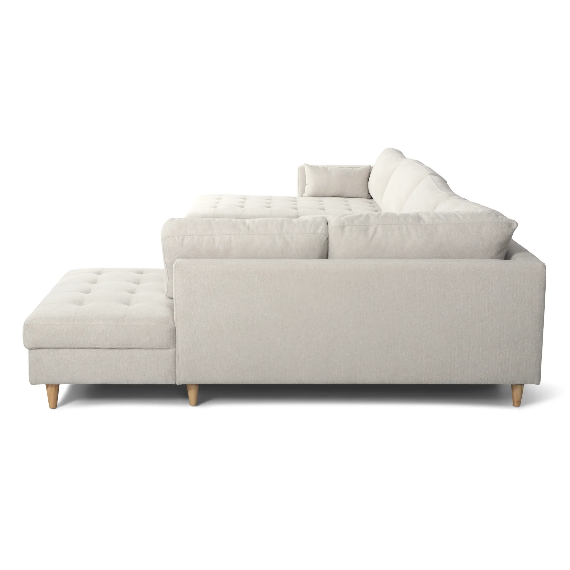 Brandy - vänstervänd U-soffa i beige med divan - L: 360 x D: 211 x H: 78 cm - Image 10