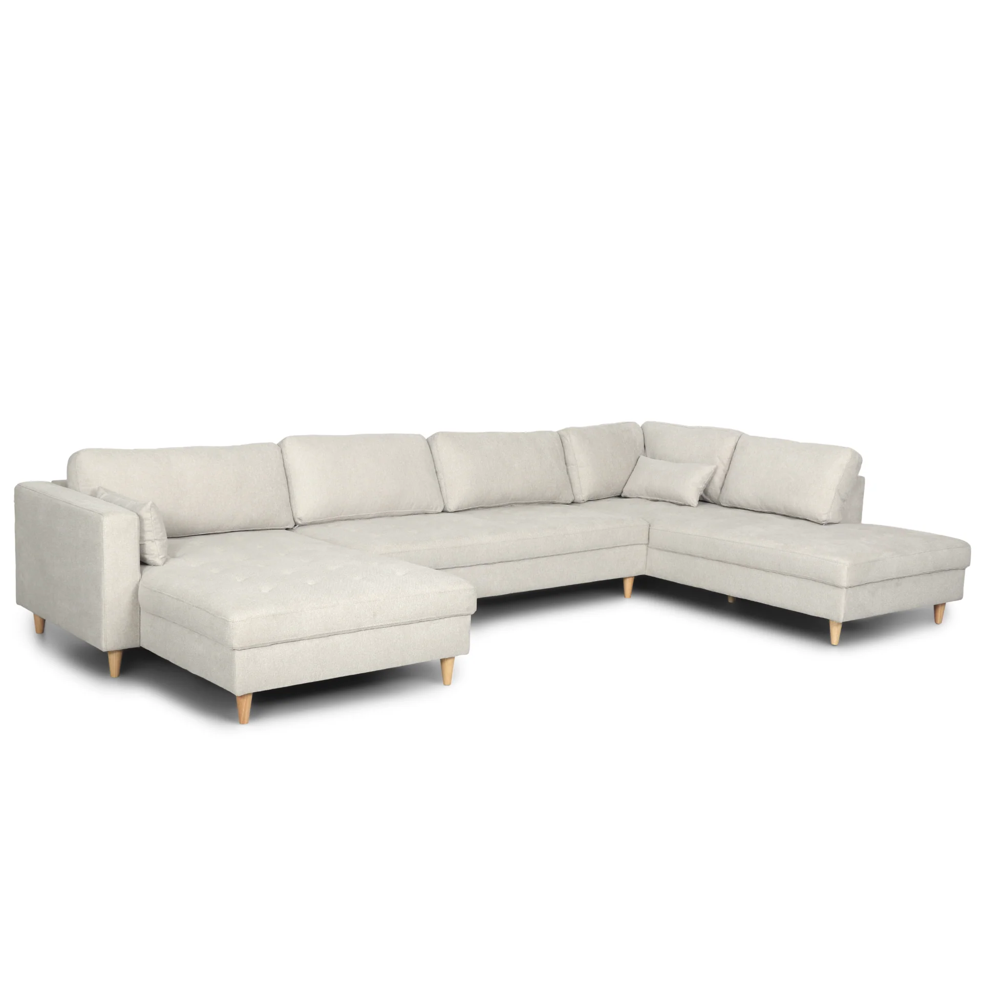 Brandy - vänstervänd U-soffa i beige med divan - L: 360 x D: 211 x H: 78 cm - Image 4