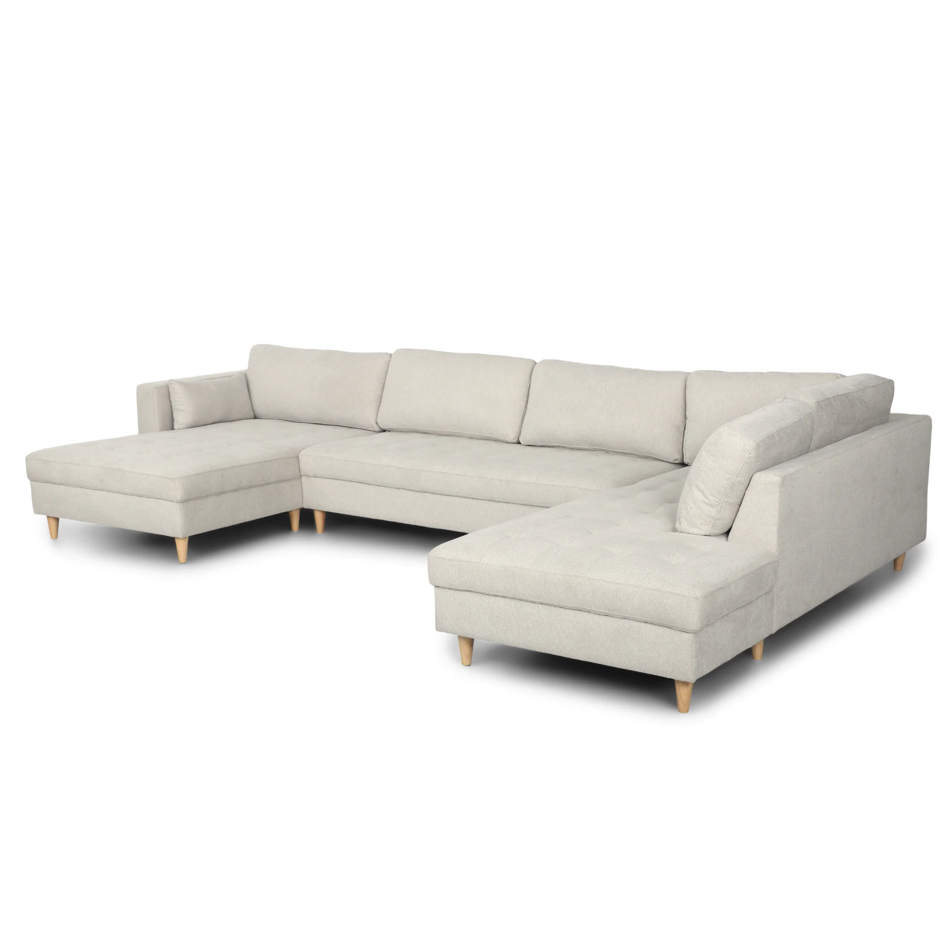 Brandy - vänstervänd U-soffa i beige med divan - L: 360 x D: 211 x H: 78 cm - Image 8