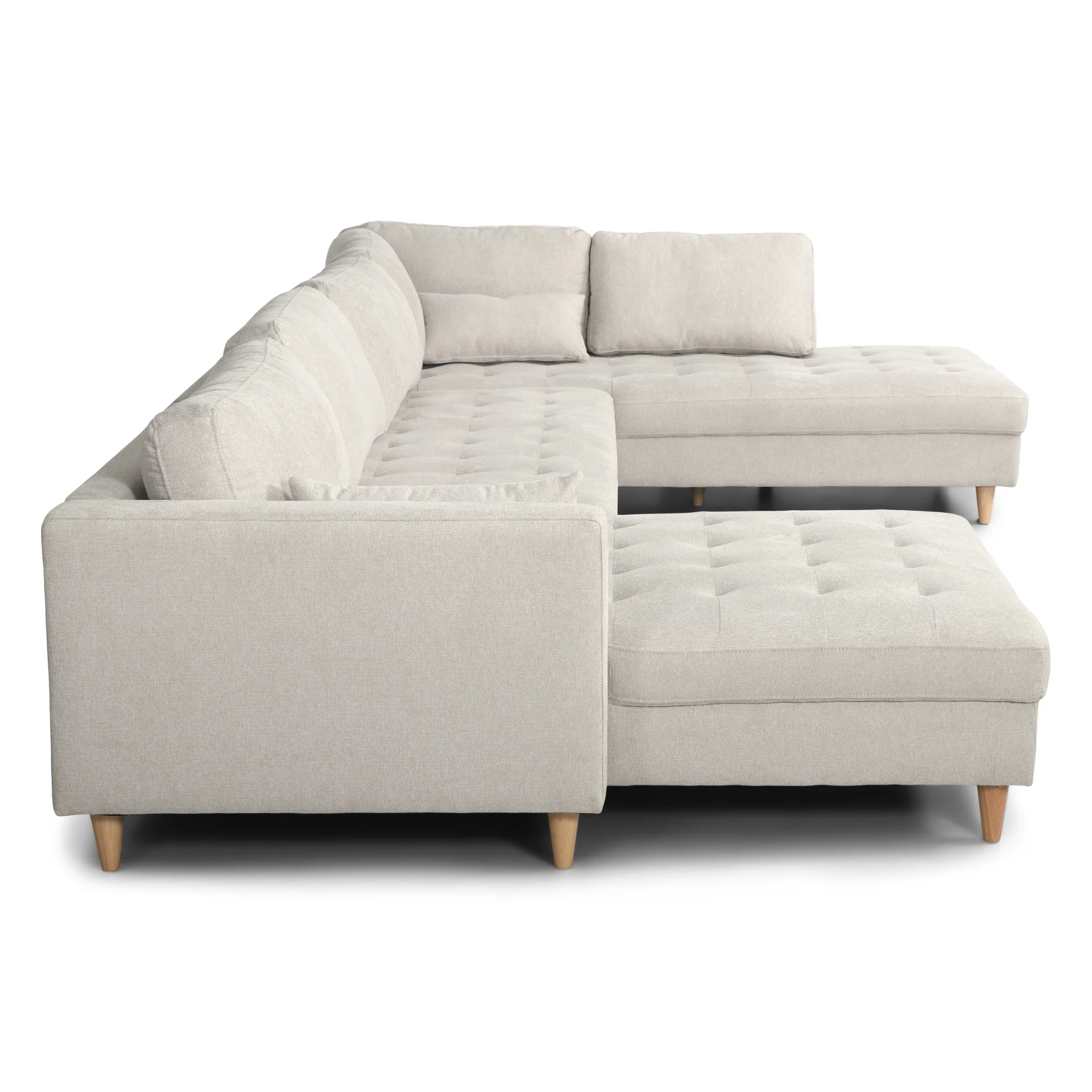 Brandy - vänstervänd U-soffa i beige med divan - L: 360 x D: 211 x H: 78 cm - Image 9