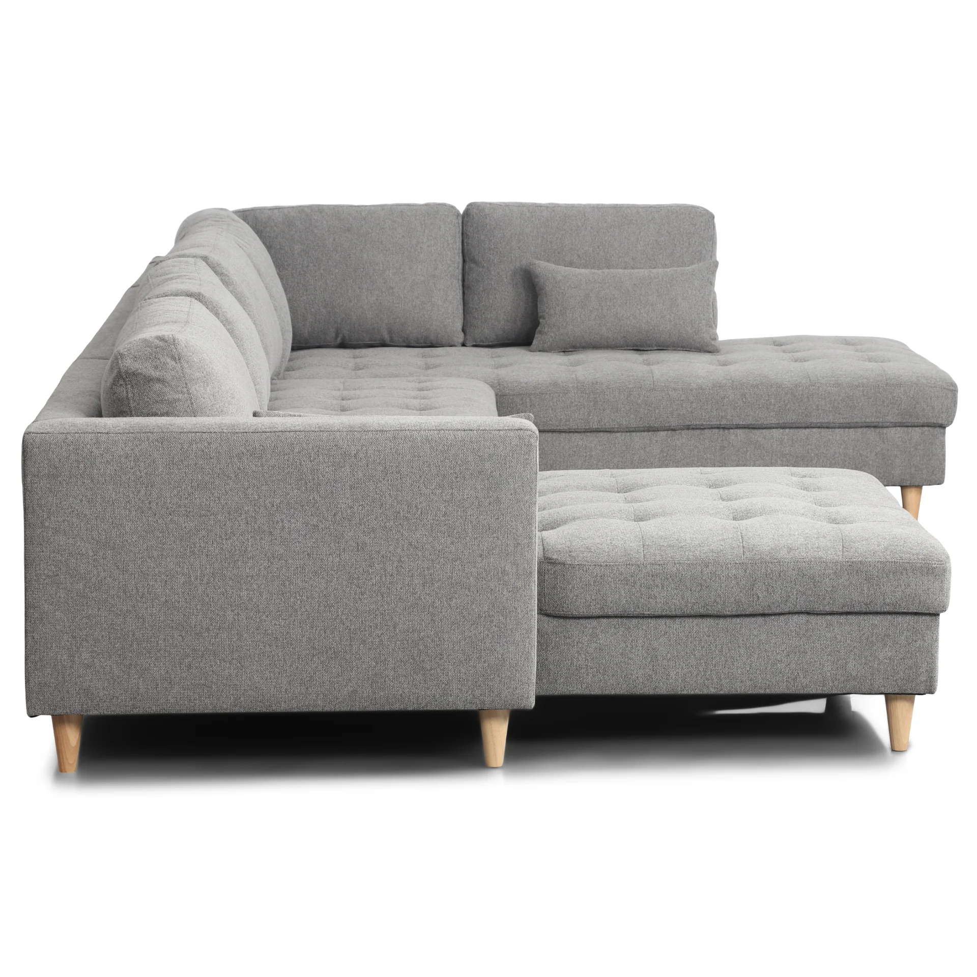 Brandy - vänstervänd U-soffa i grått med divan - L: 360 x D: 211 x H: 78 cm - Image 3