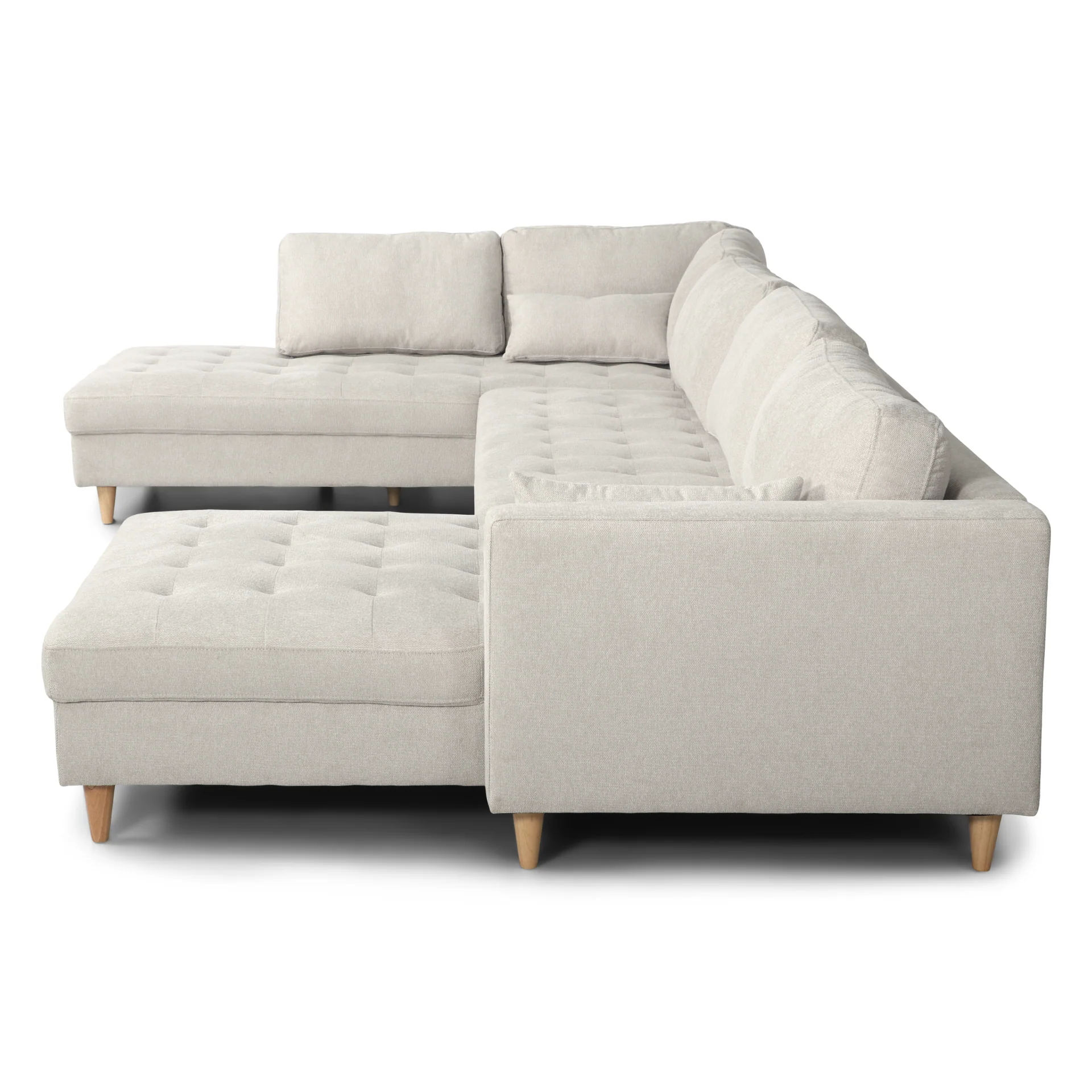Brandy - högerändad U-soffa i beige med divan - L: 360 x D: 211 x H: 78 cm - Image 10