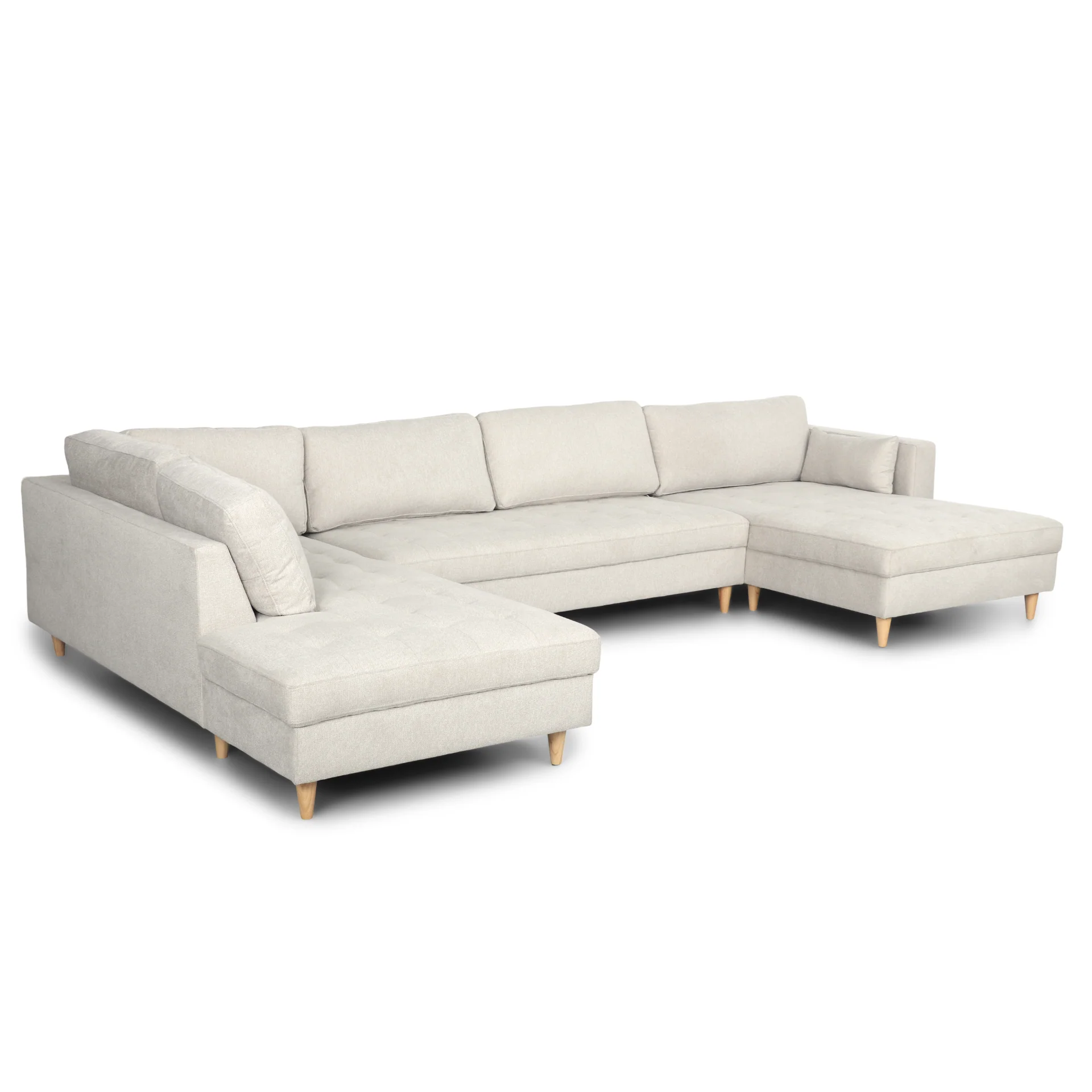 Brandy - högerändad U-soffa i beige med divan - L: 360 x D: 211 x H: 78 cm - Image 4