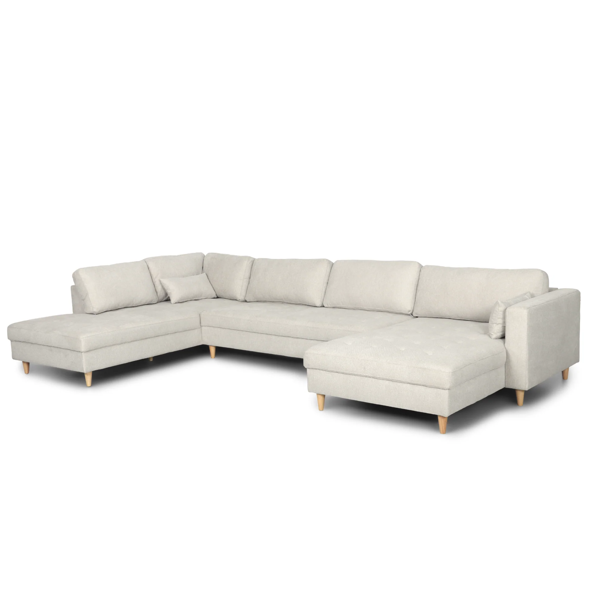 Brandy - högerändad U-soffa i beige med divan - L: 360 x D: 211 x H: 78 cm - Image 9