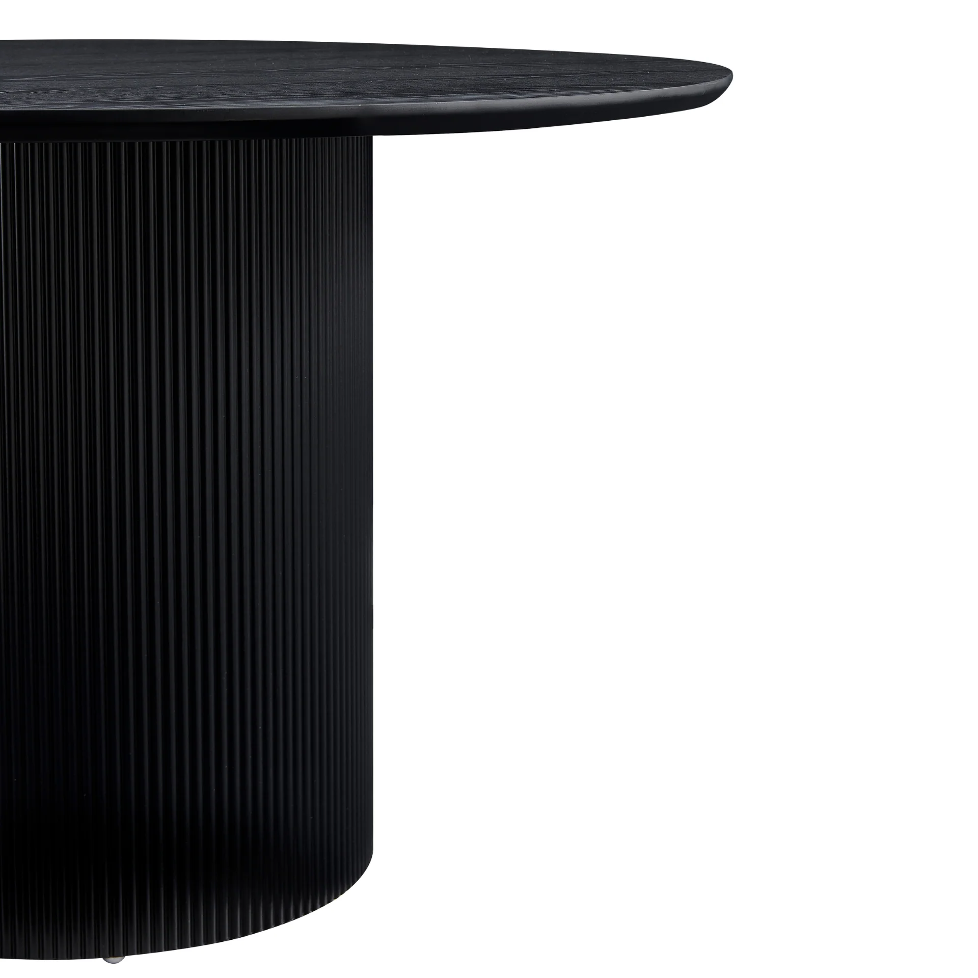 Carisma - Runt matbord med lameller, 120 cm i svart med pelarben - Image 3