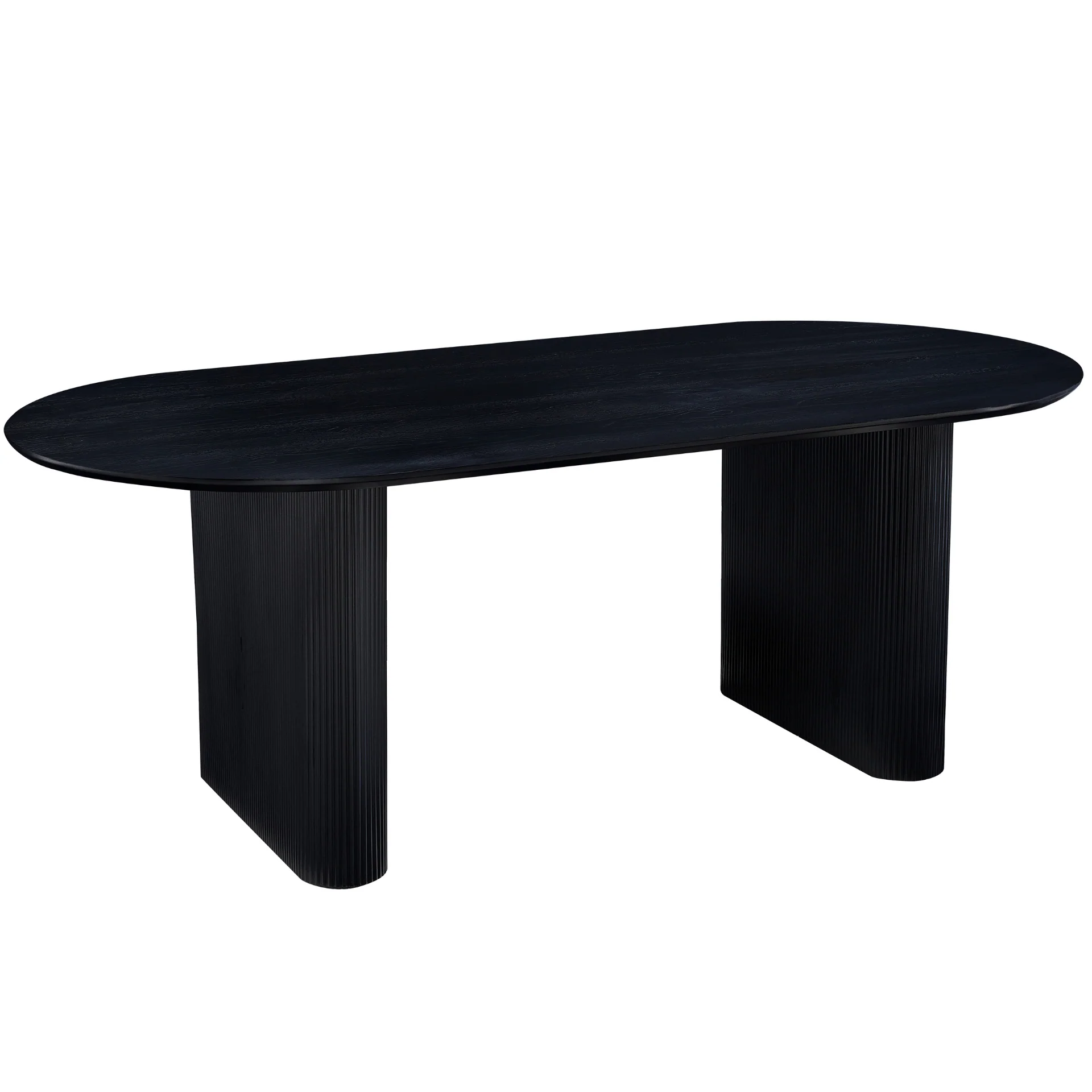 Carisma svart oval lamell matbord 200 x 100 cm med pelarfot - Image 4