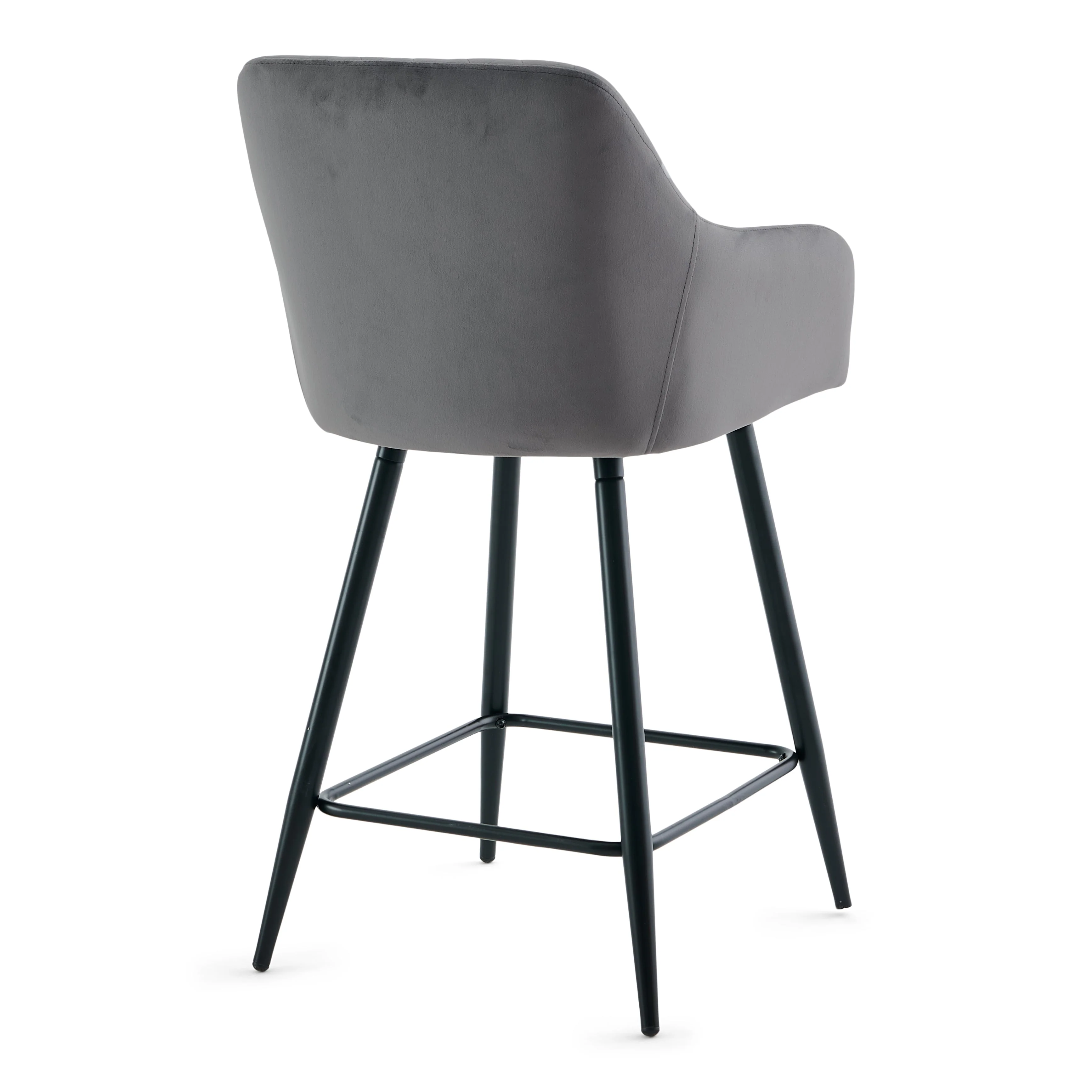 Carlo - barstol grå sammet med armstöd 65 cm - Image 2