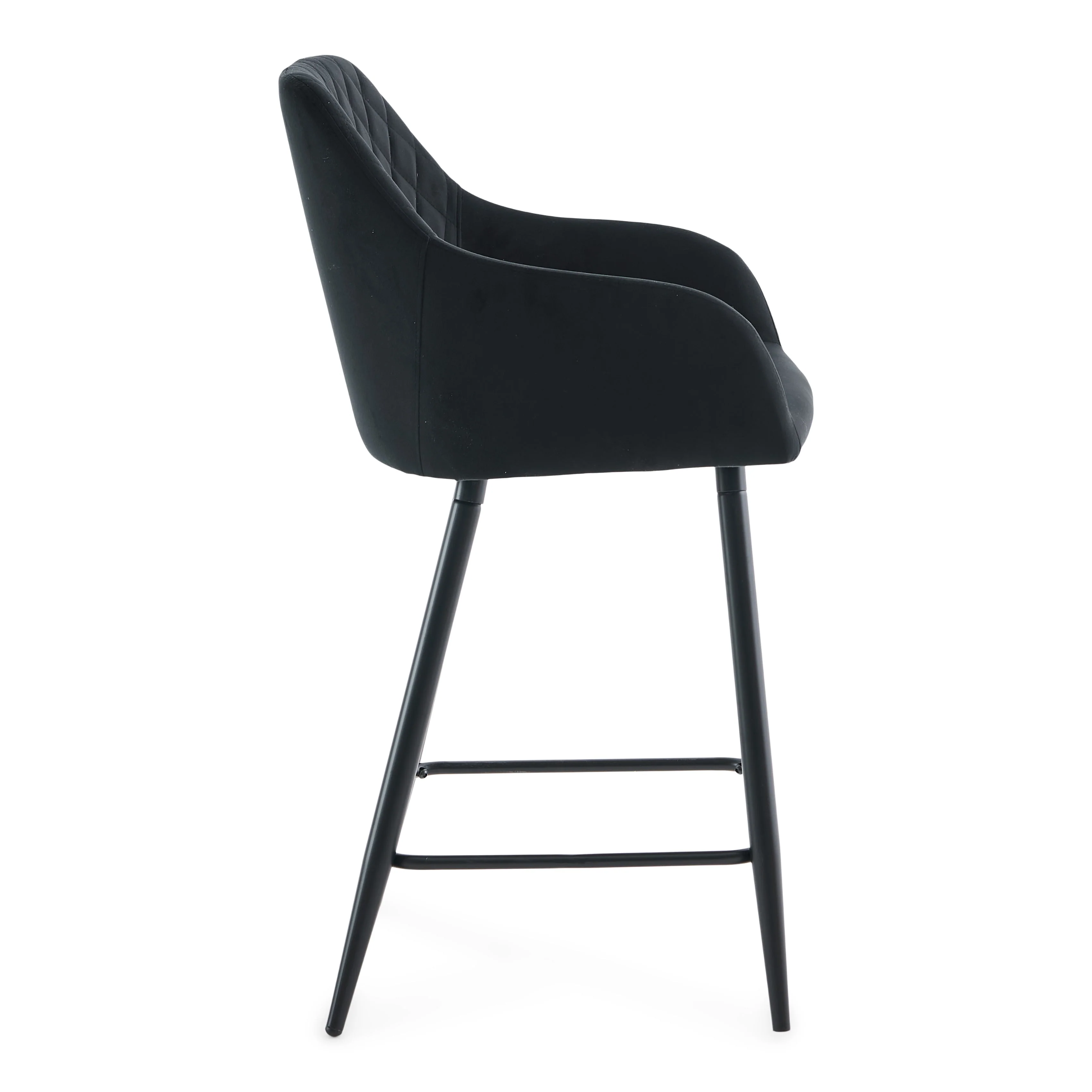 Carlo - barstol svart sammet med armstöd 65 cm - Image 3
