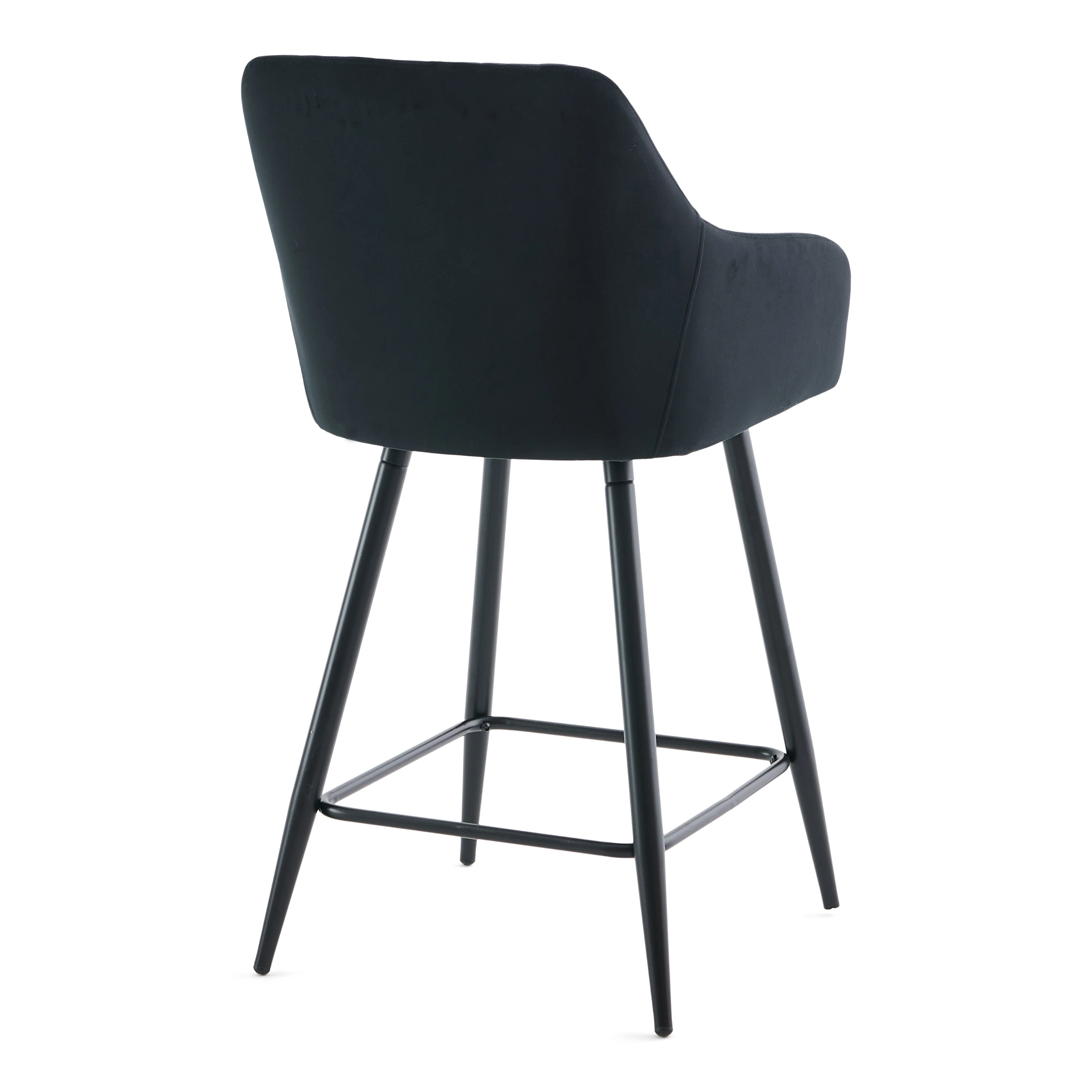 Carlo - barstol svart sammet med armstöd 65 cm - Image 4
