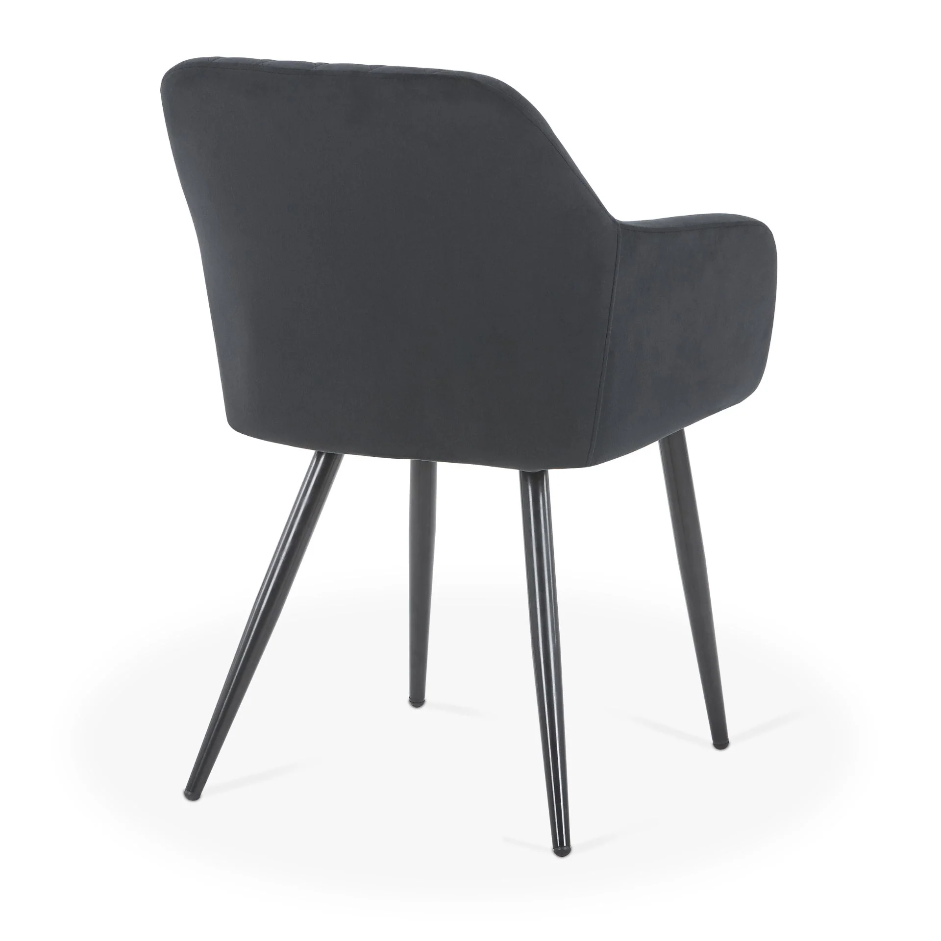 Carlo matbordsstol - Svart velour med armstöd - Image 6