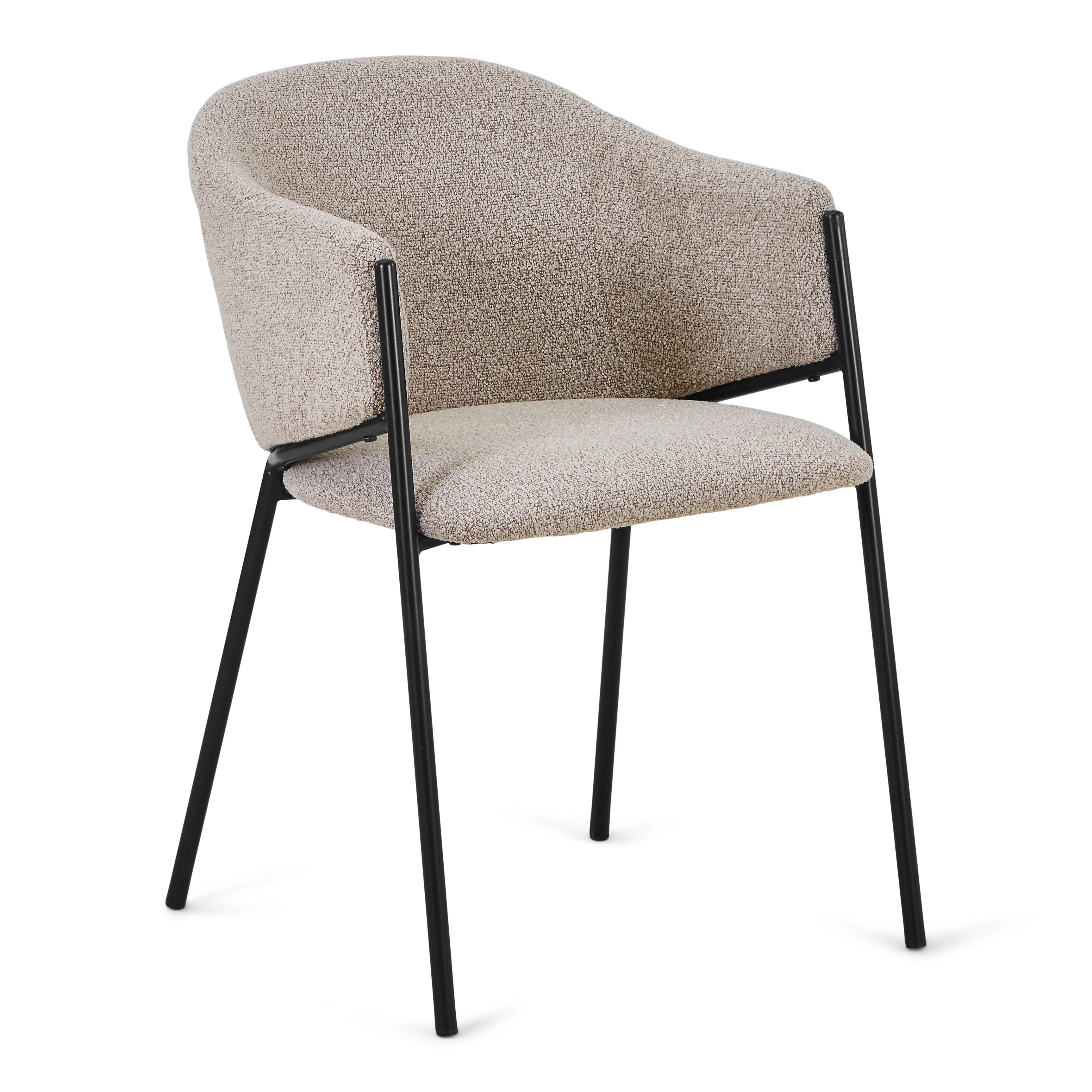 Carolina matstol i beige bouclé