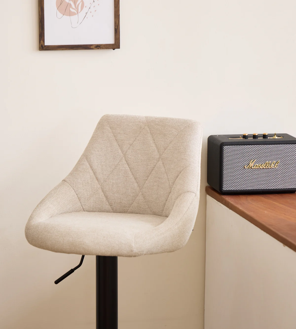 Cassie - beige justerbar barstol med 360 graders svängfunktion - Image 4