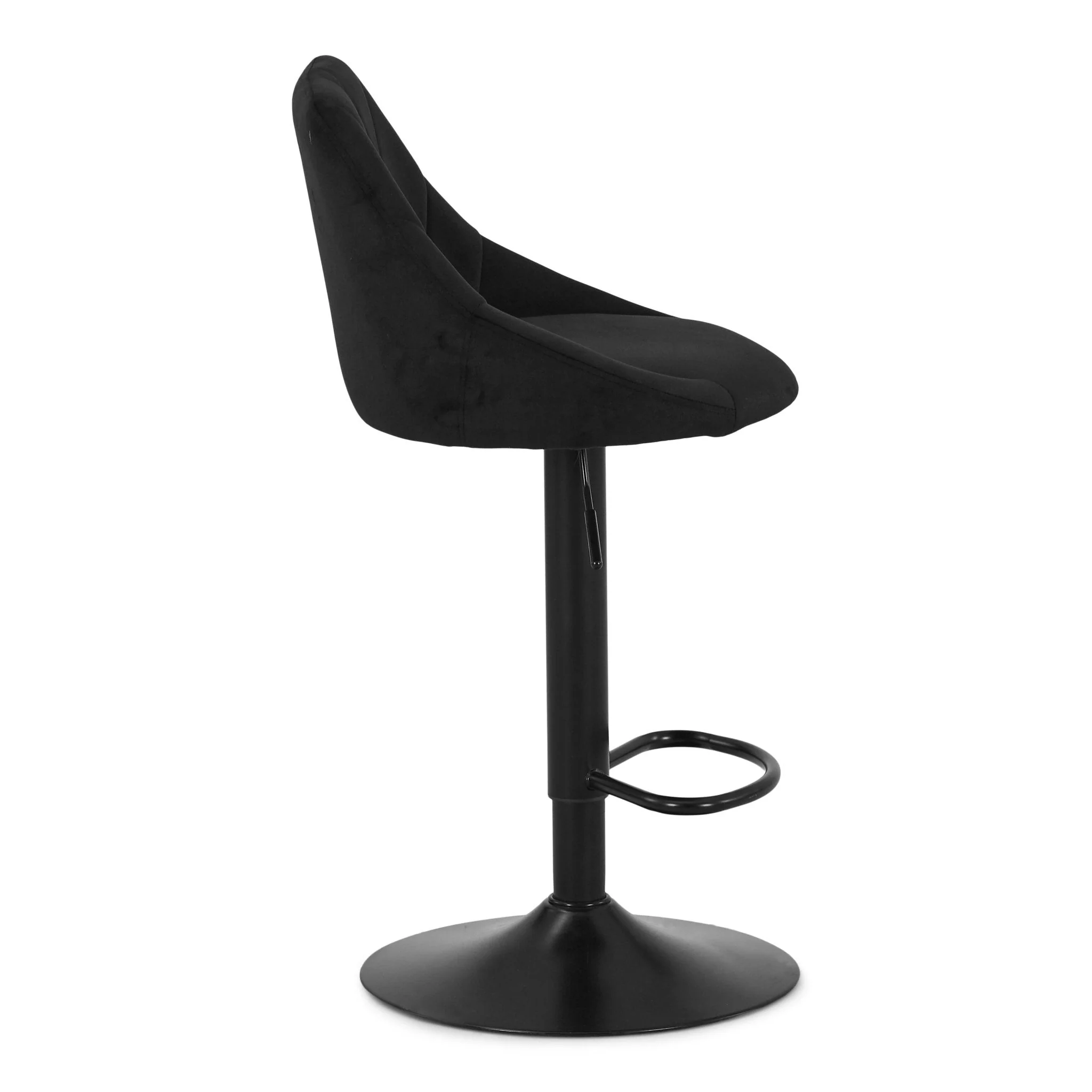 Cassie - Svart justerbar barstol i velour med 360 graders svängfunktion - Image 8