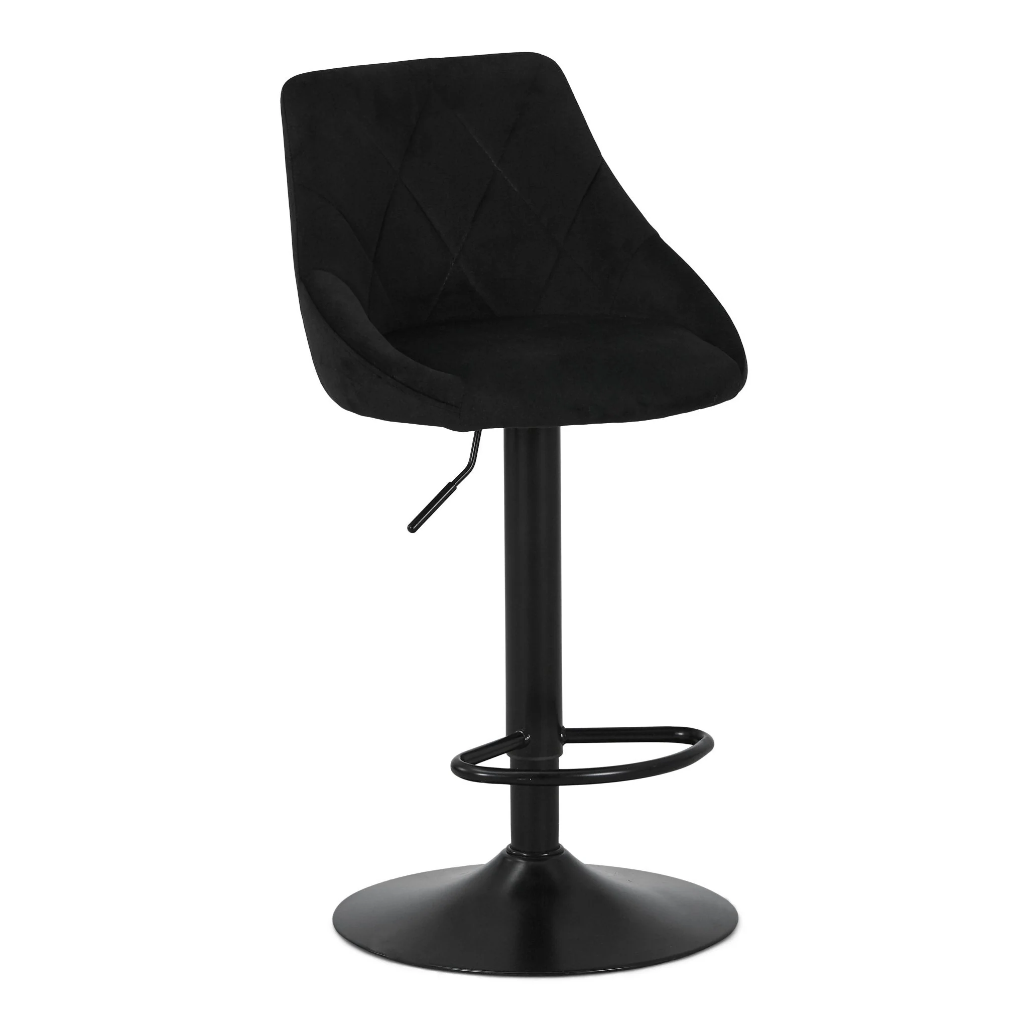 Cassie - Svart justerbar barstol i velour med 360 graders svängfunktion - Image 9