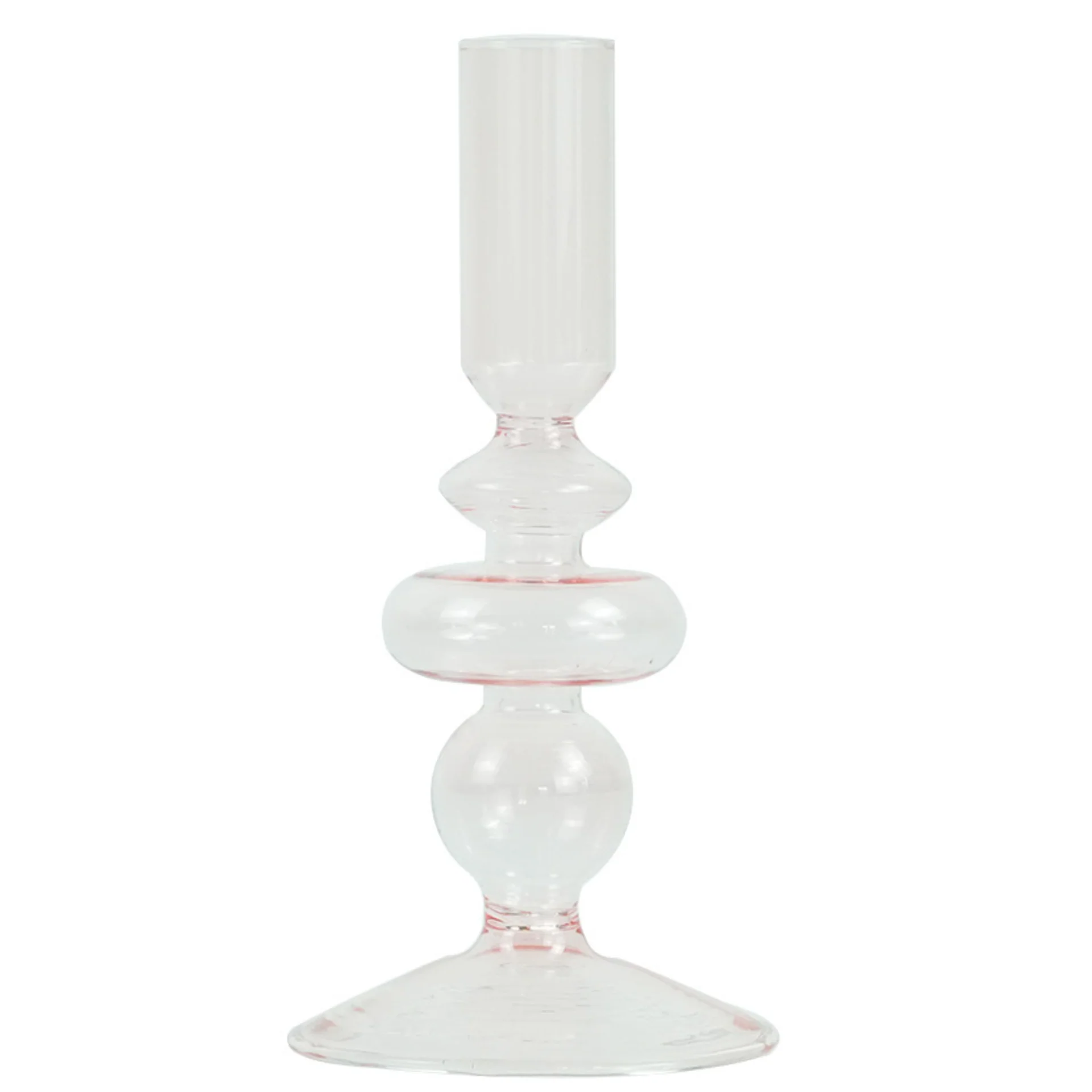 Chicka ljusstake glas rosa 21 cm