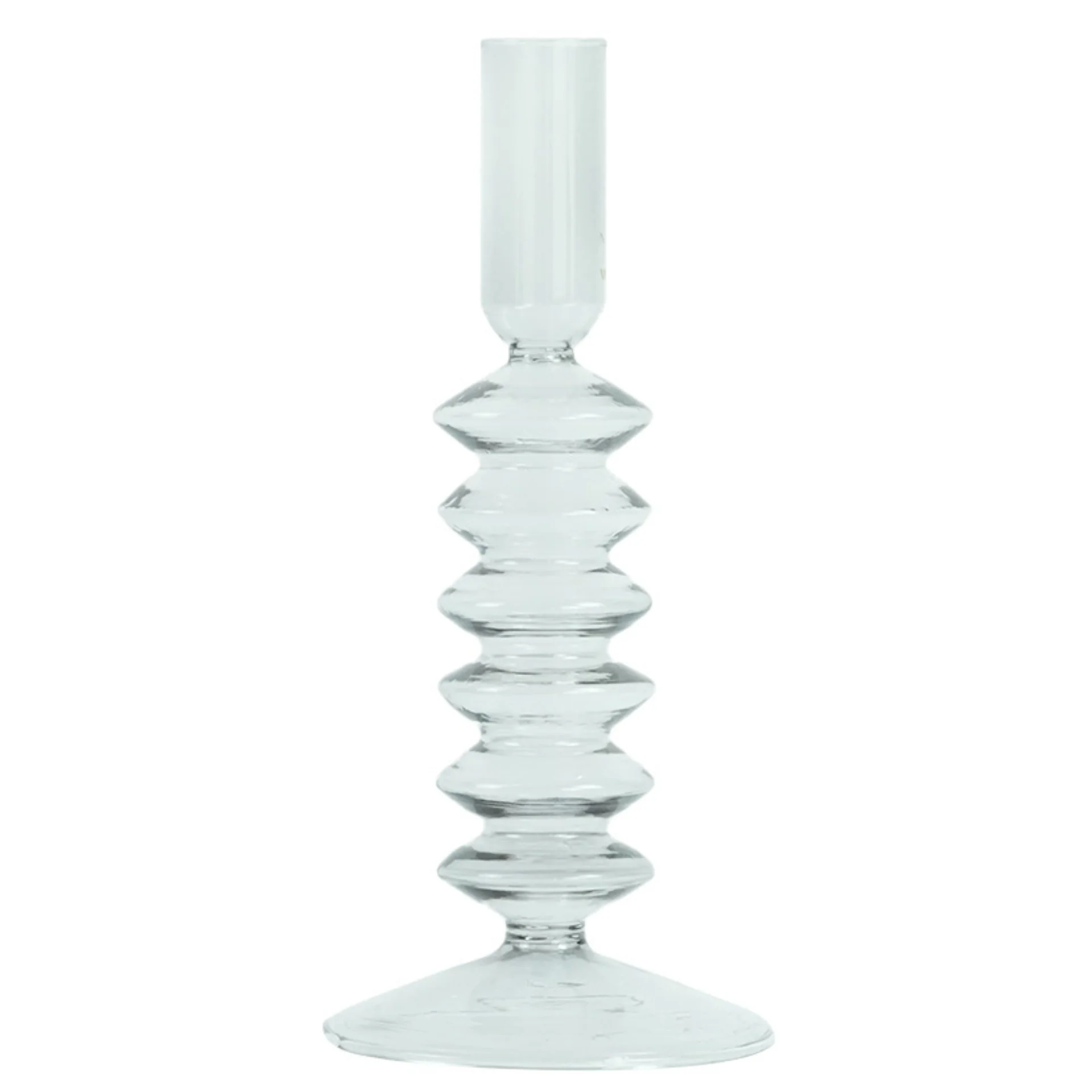Chili ljusstake glas grå 21 cm