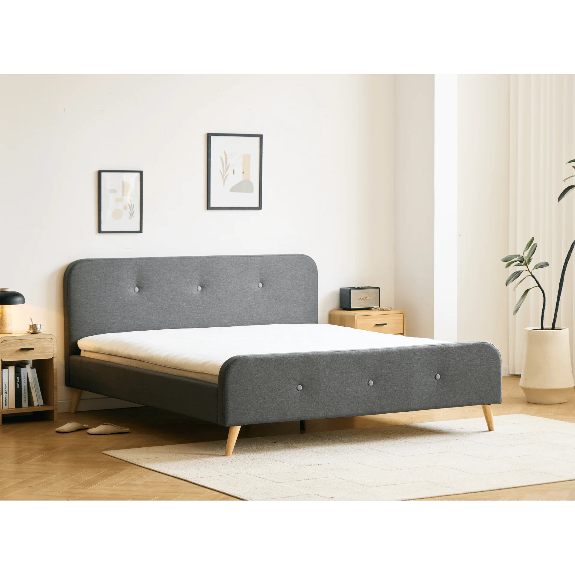 Christian sängram i grått 180x200 cm - Image 7