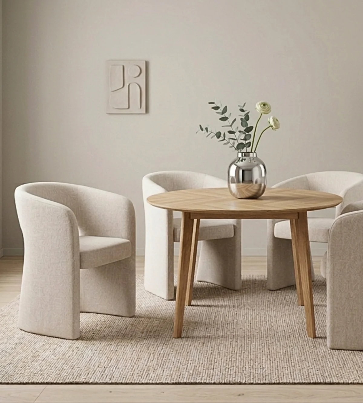 Daniella matstol med armstöd i beige - Image 3