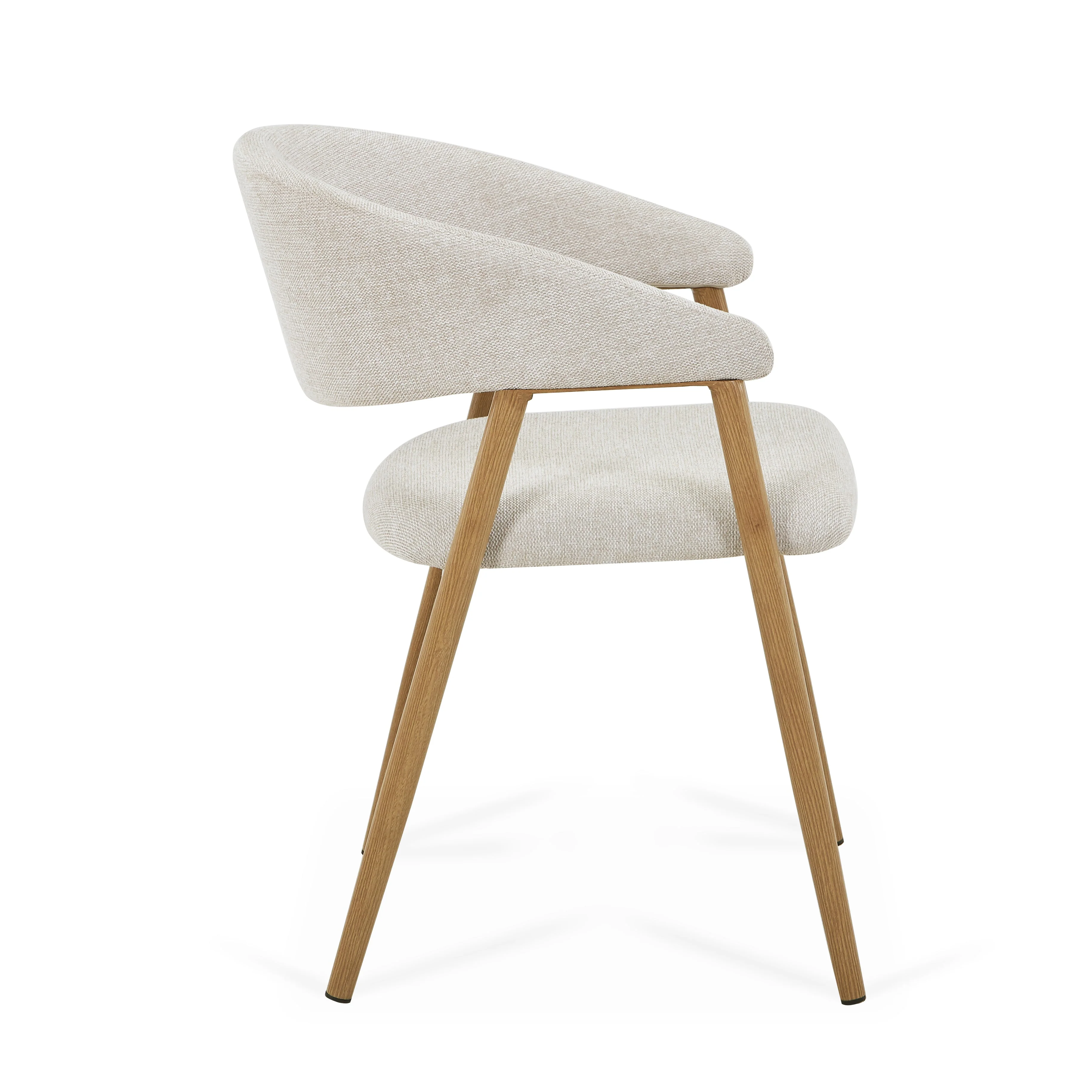 Ebba matstol - Beige textil med ben i eklook - Image 2