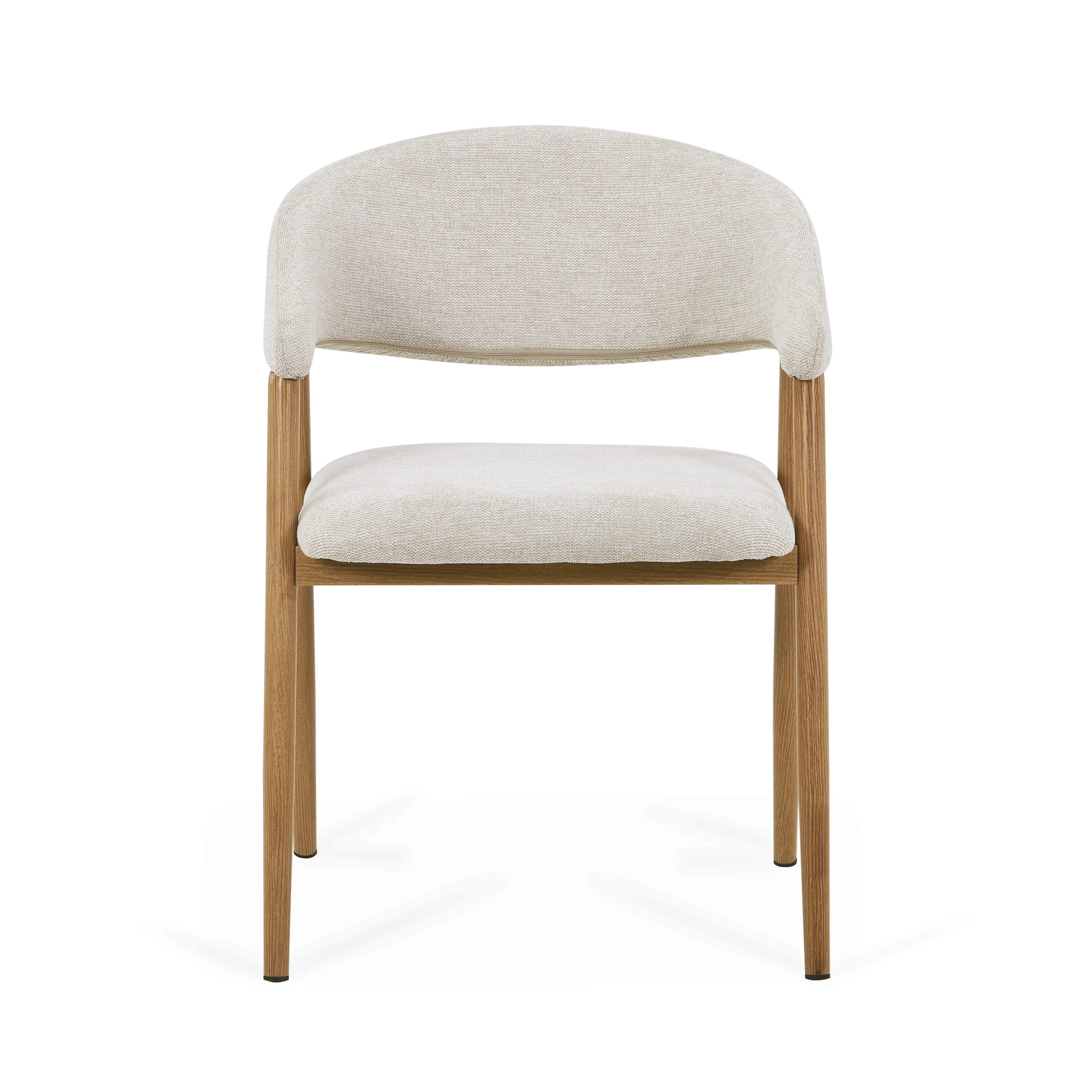 Ebba matstol - Beige textil med ben i eklook - Image 3