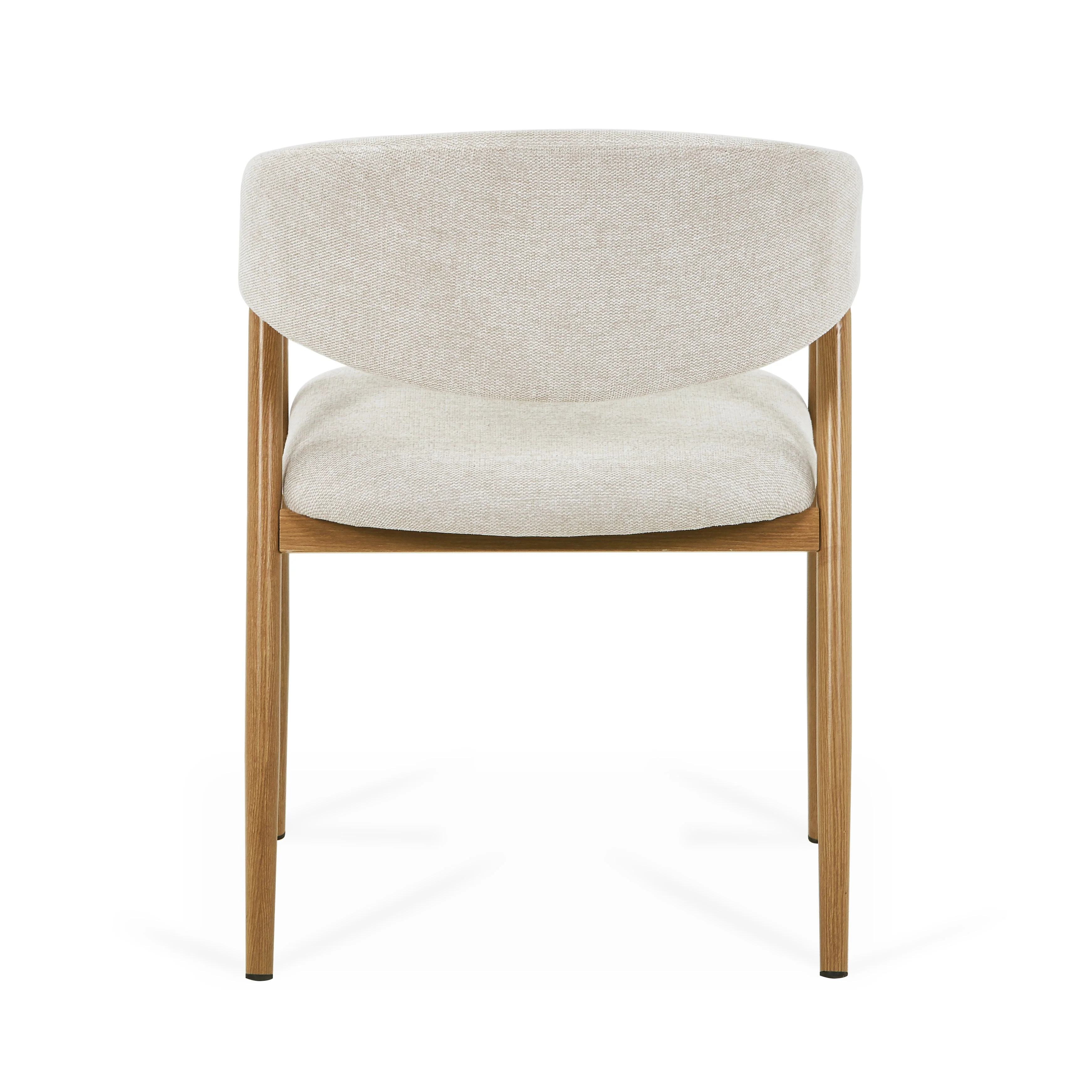 Ebba matstol - Beige textil med ben i eklook - Image 4