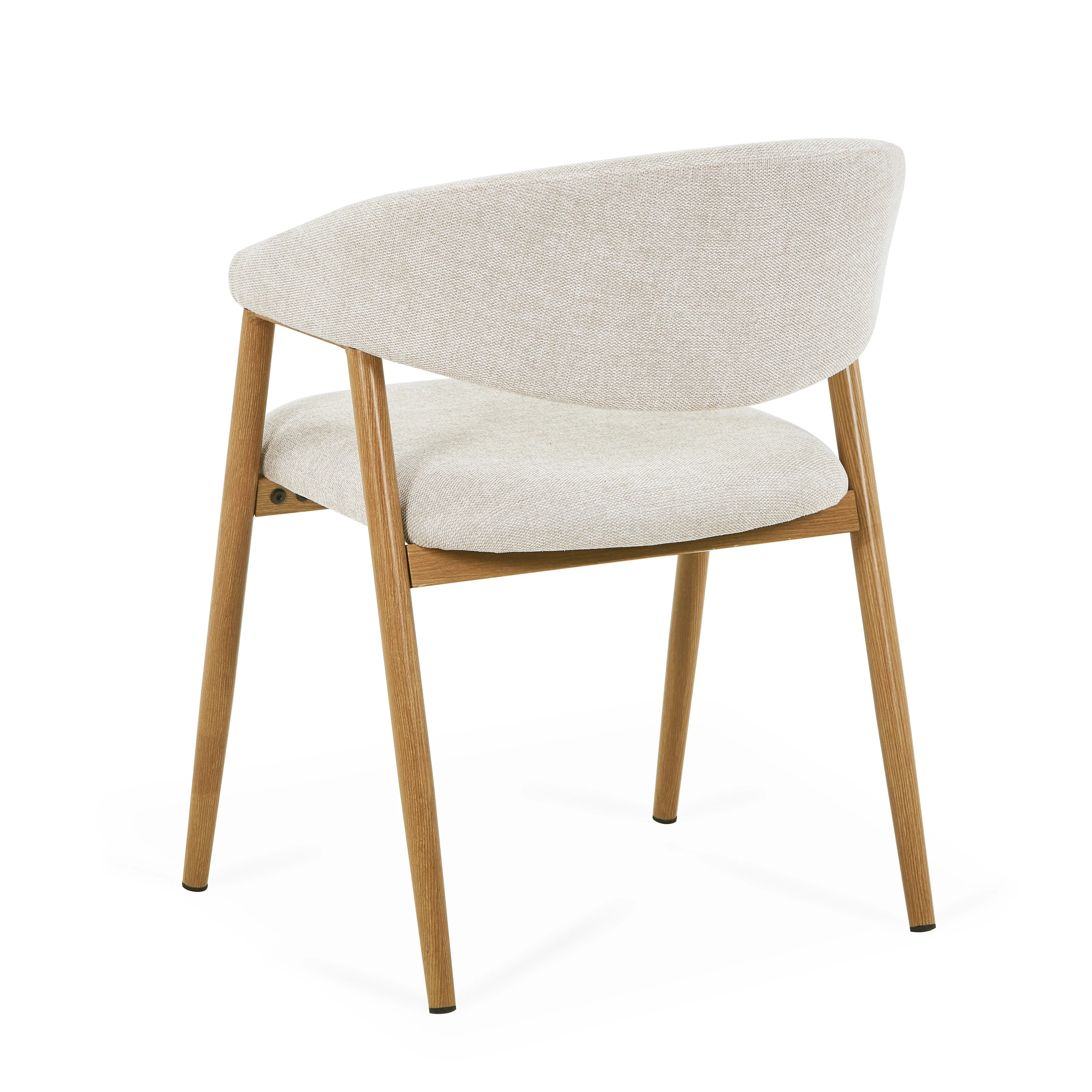 Ebba matstol - Beige textil med ben i eklook - Image 5