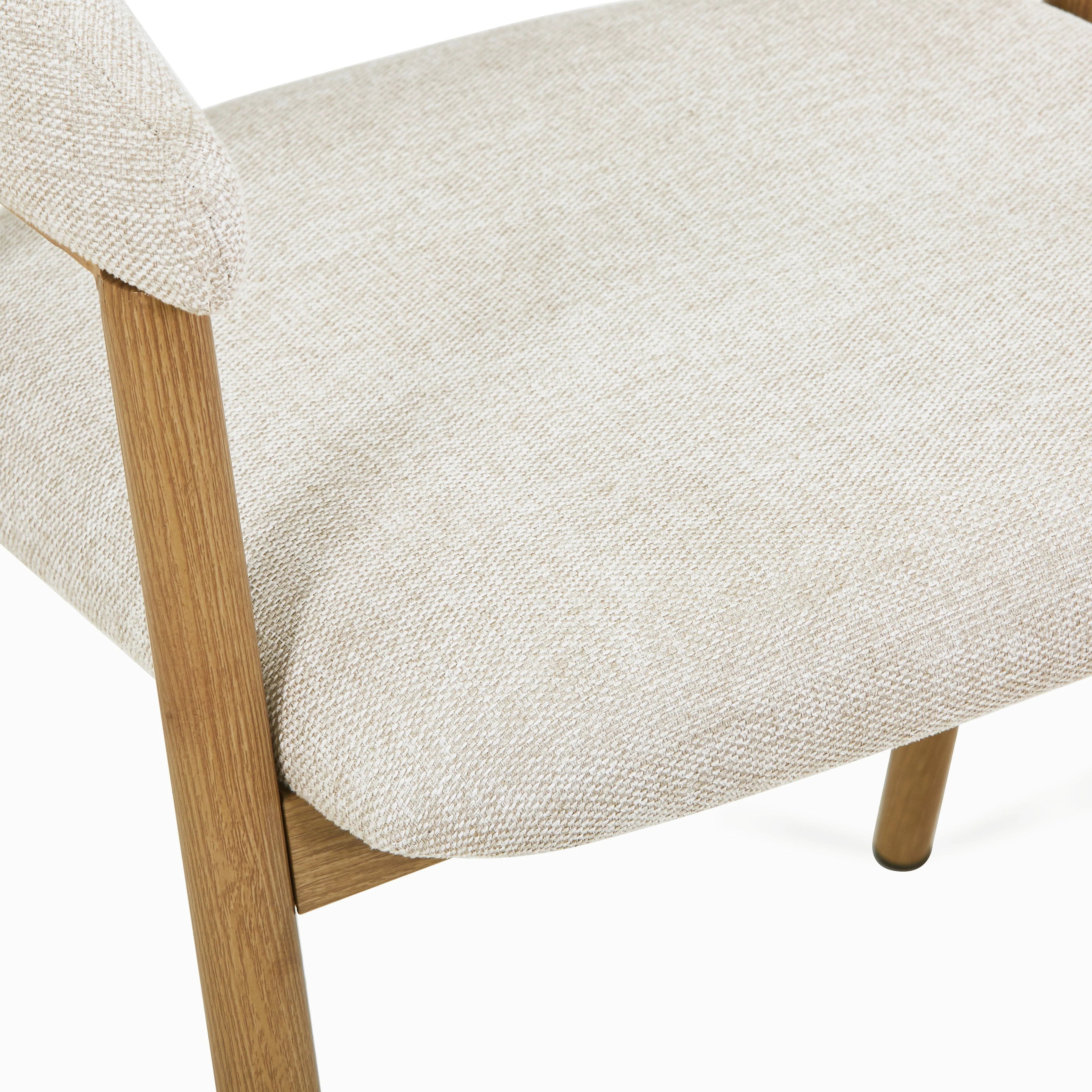 Ebba matstol - Beige textil med ben i eklook - Image 6