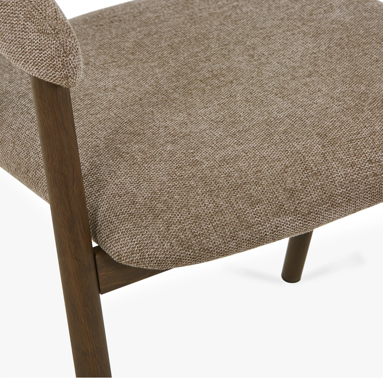Ebba matstol - Sand textil med ben i rökt eklook - Image 6