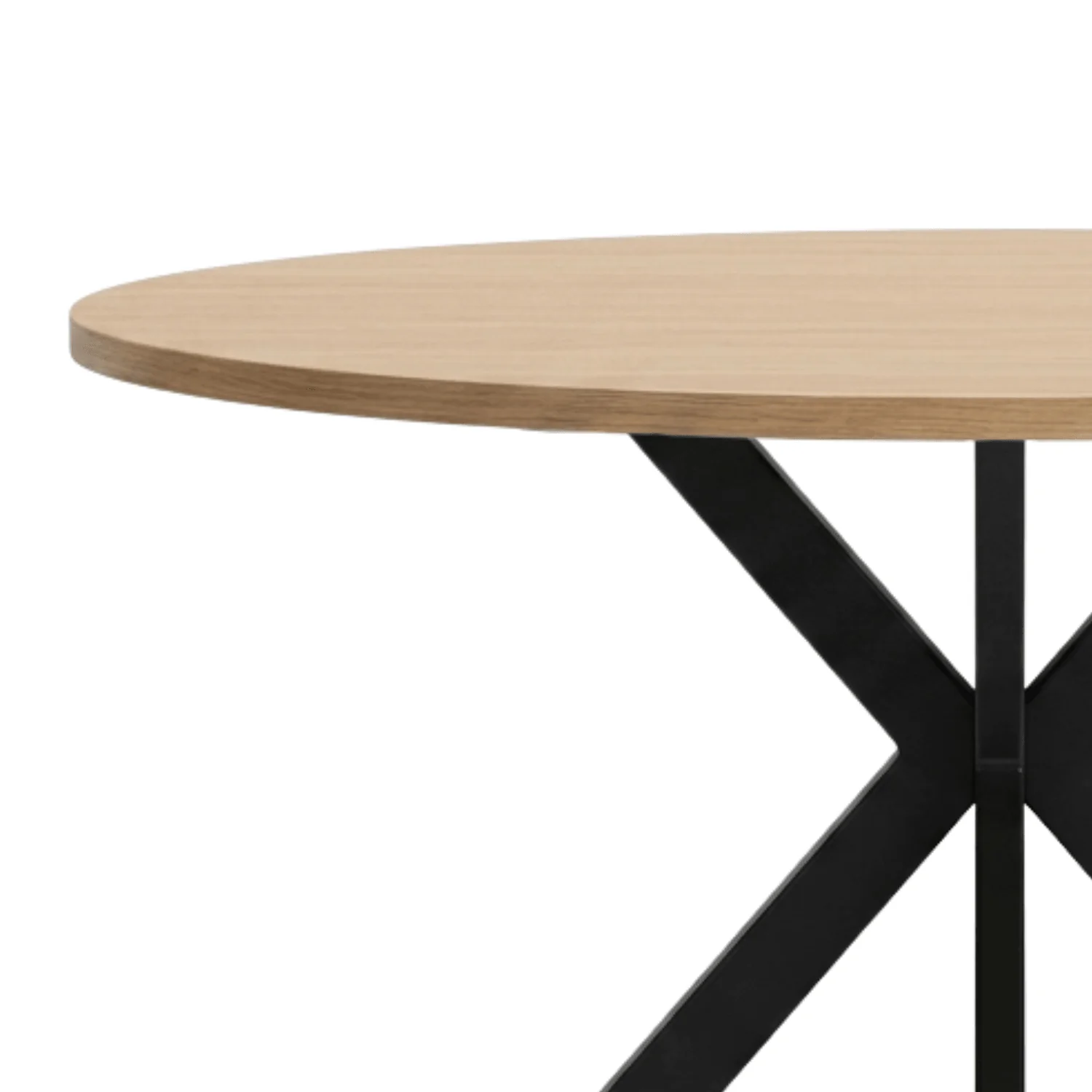 Ebbe runt matbord i ek med korslagda ben Ø100 cm - Image 3