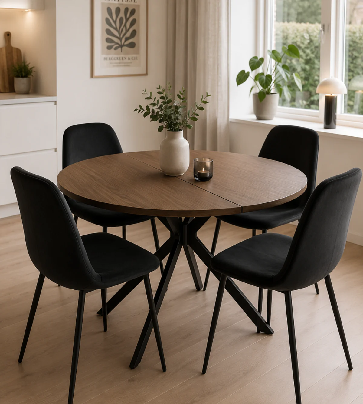Ebbe runt matbord i rökt ek med korslagda ben Ø100 - Image 2